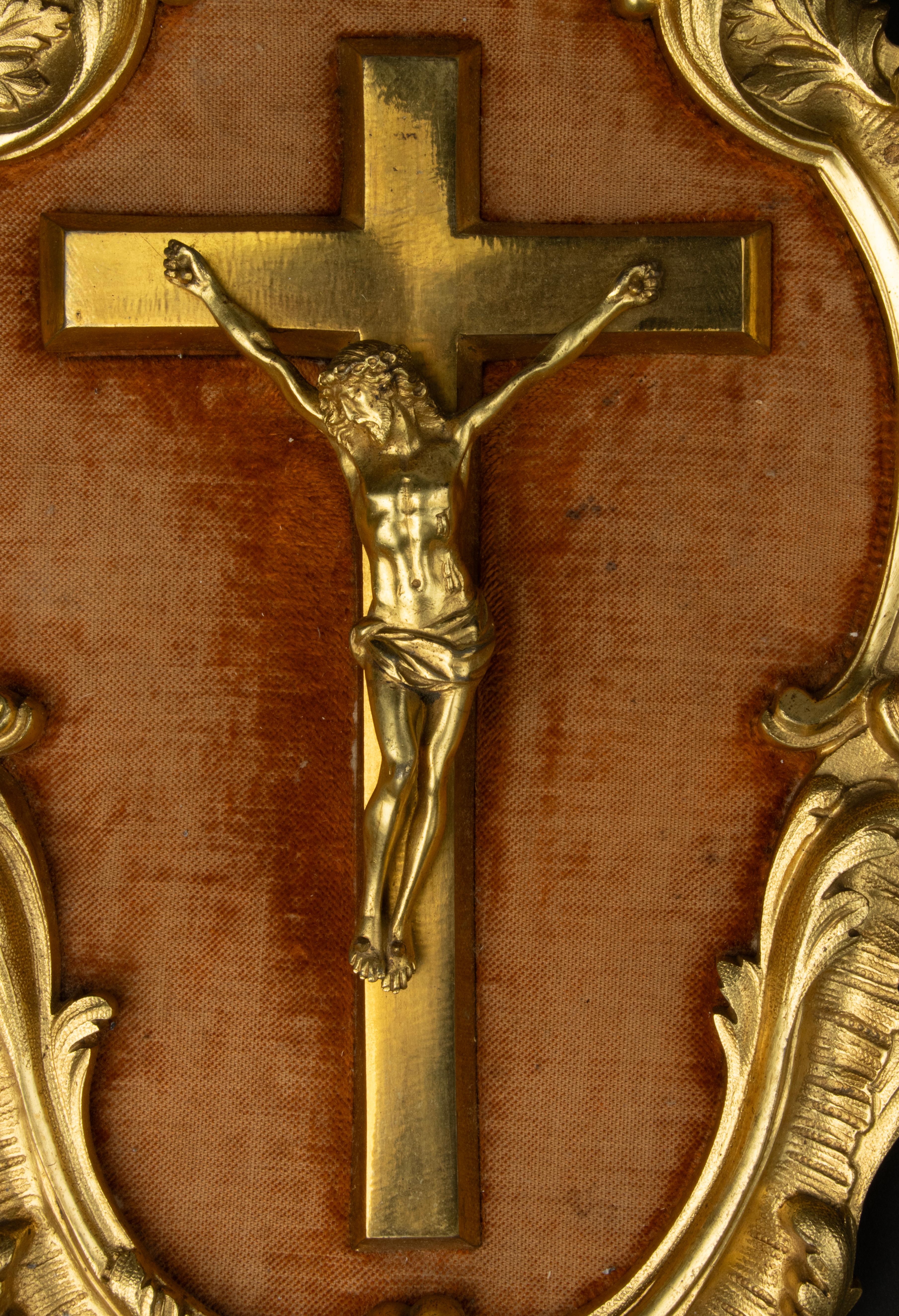 French Mid 19th Century Crucifix - Corpus Christi - Ormolu Gilt Bronze - Rococo Style