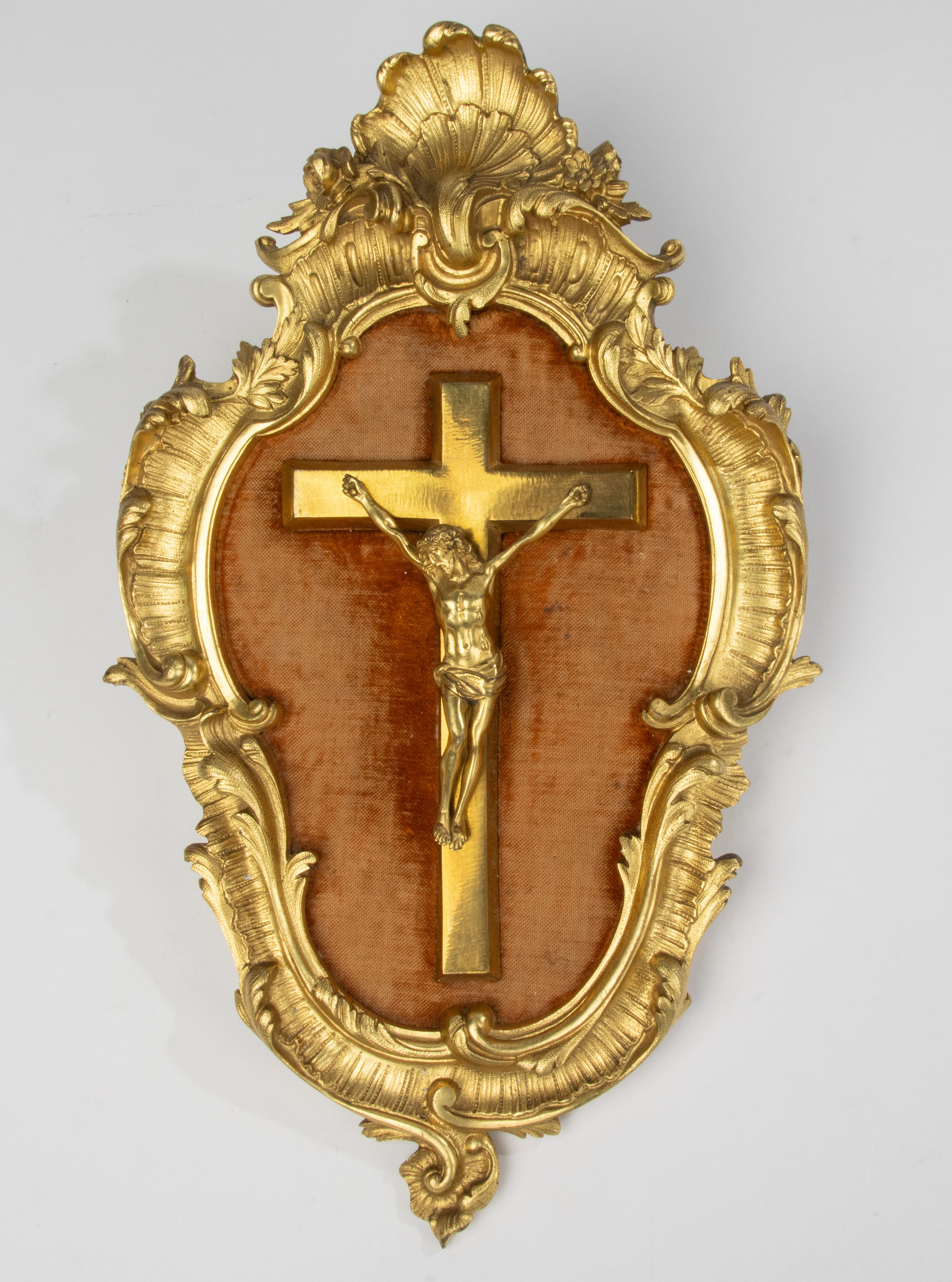 Hand-Crafted Mid 19th Century Crucifix - Corpus Christi - Ormolu Gilt Bronze - Rococo Style