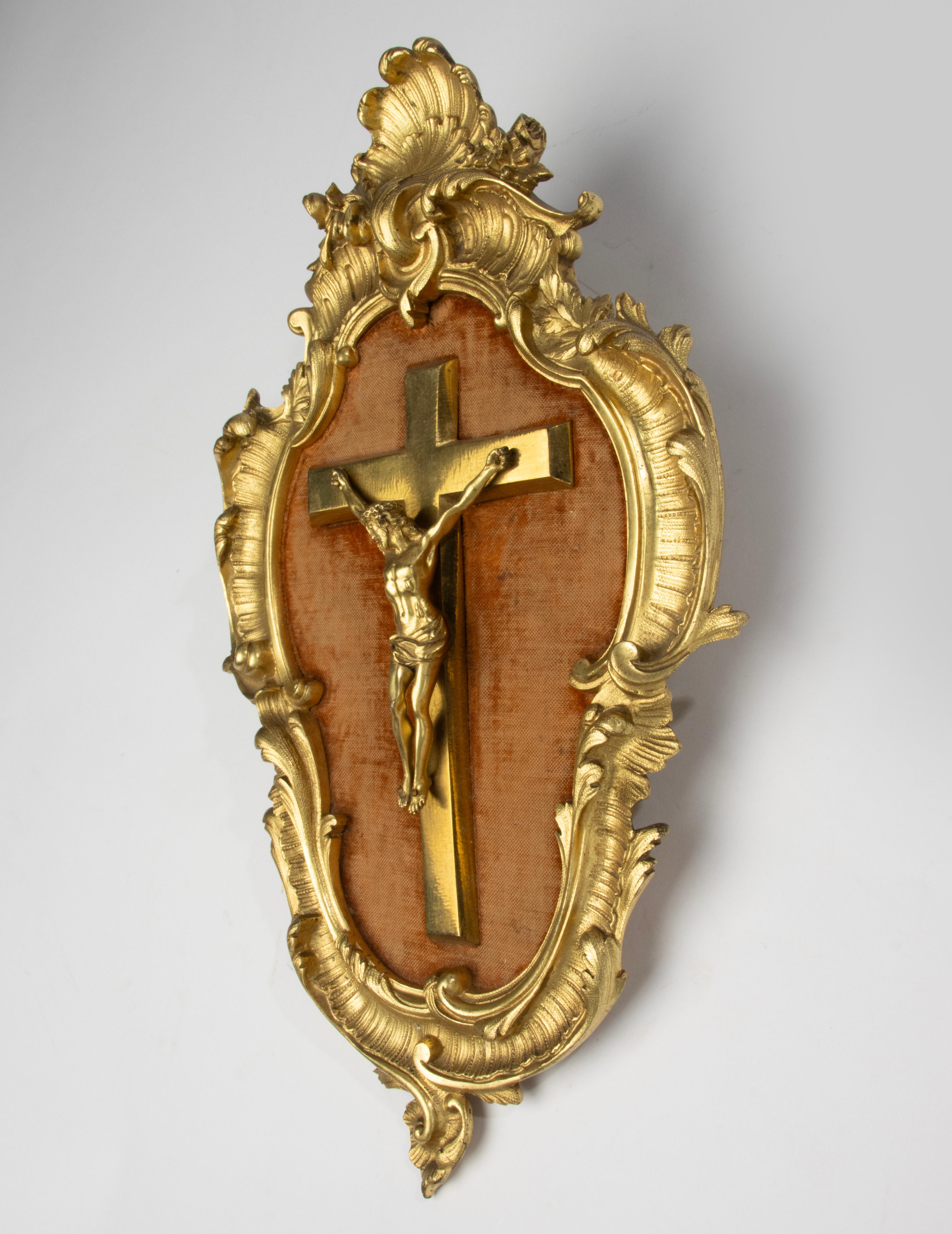 Brass Mid 19th Century Crucifix - Corpus Christi - Ormolu Gilt Bronze - Rococo Style