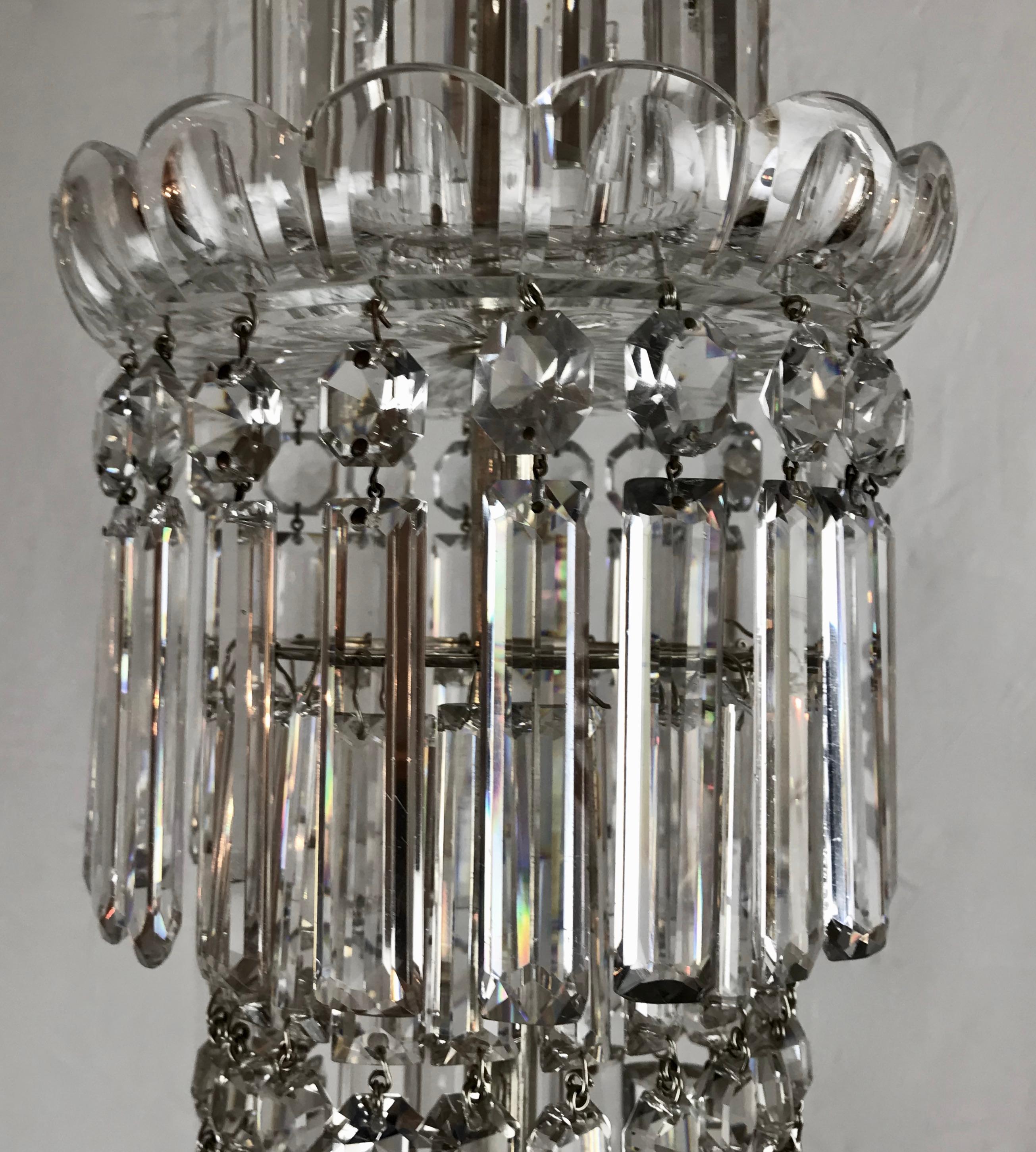  Mid 19th Century Crystal Chandelier by F&C Osler of Tent and Waterfall Design For Sale 3