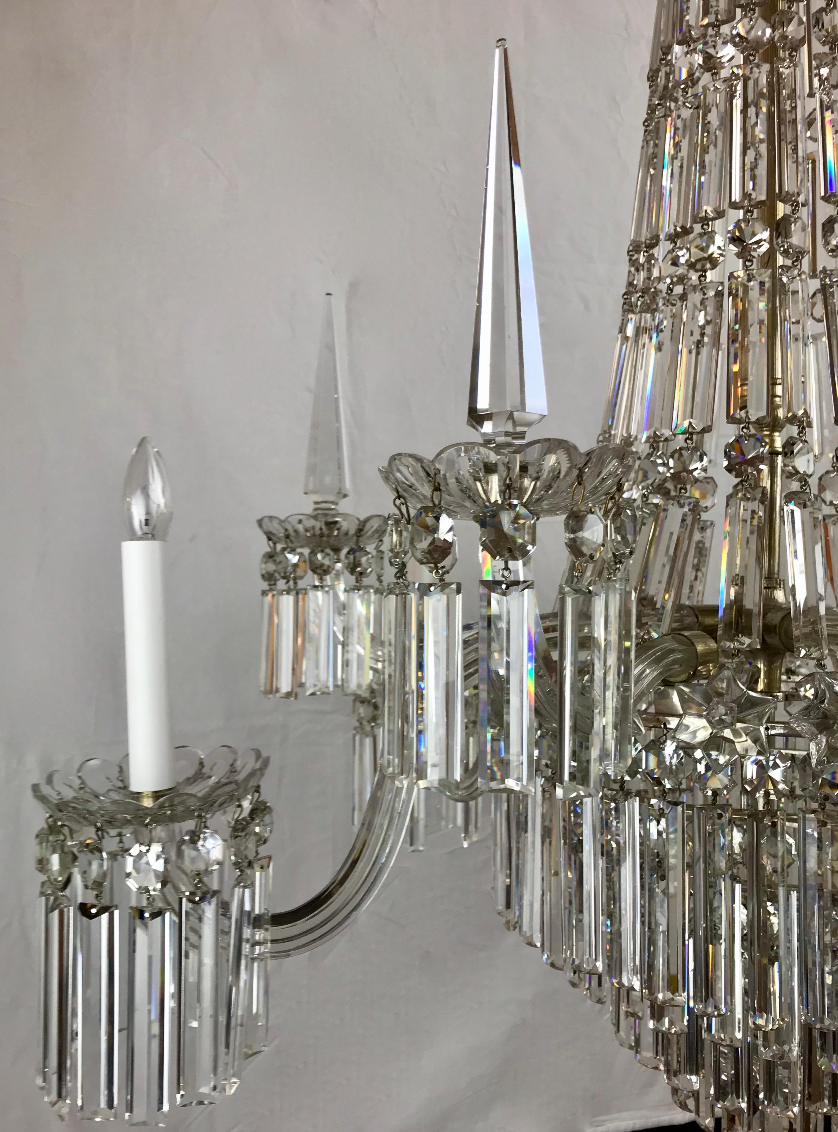  Mid 19th Century Crystal Chandelier by F&C Osler of Tent and Waterfall Design For Sale 7
