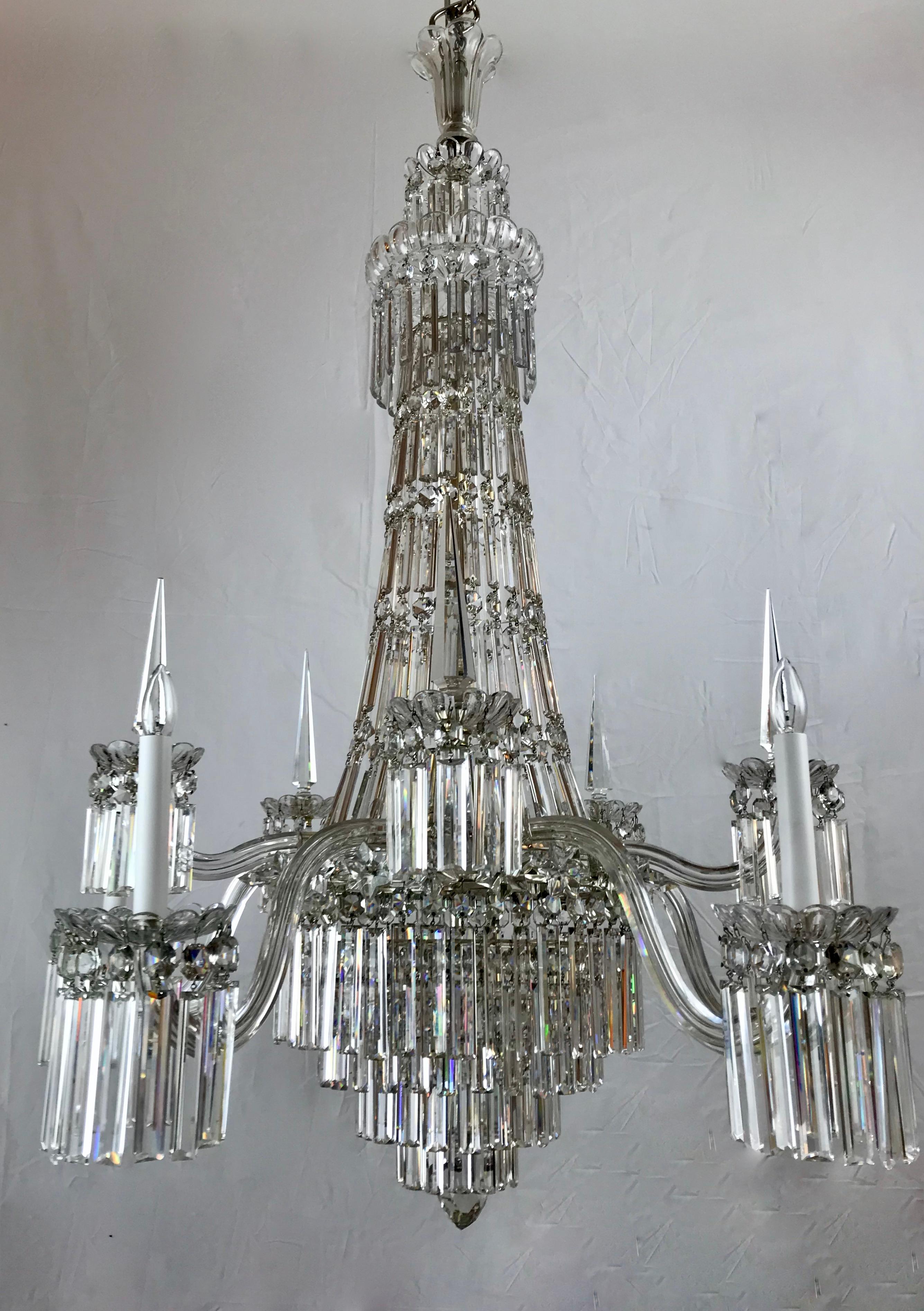  Mid 19th Century Crystal Chandelier by F&C Osler of Tent and Waterfall Design For Sale 1