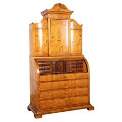 Antique Mid-19th Century Danish Biedermeier Secretary Bureau