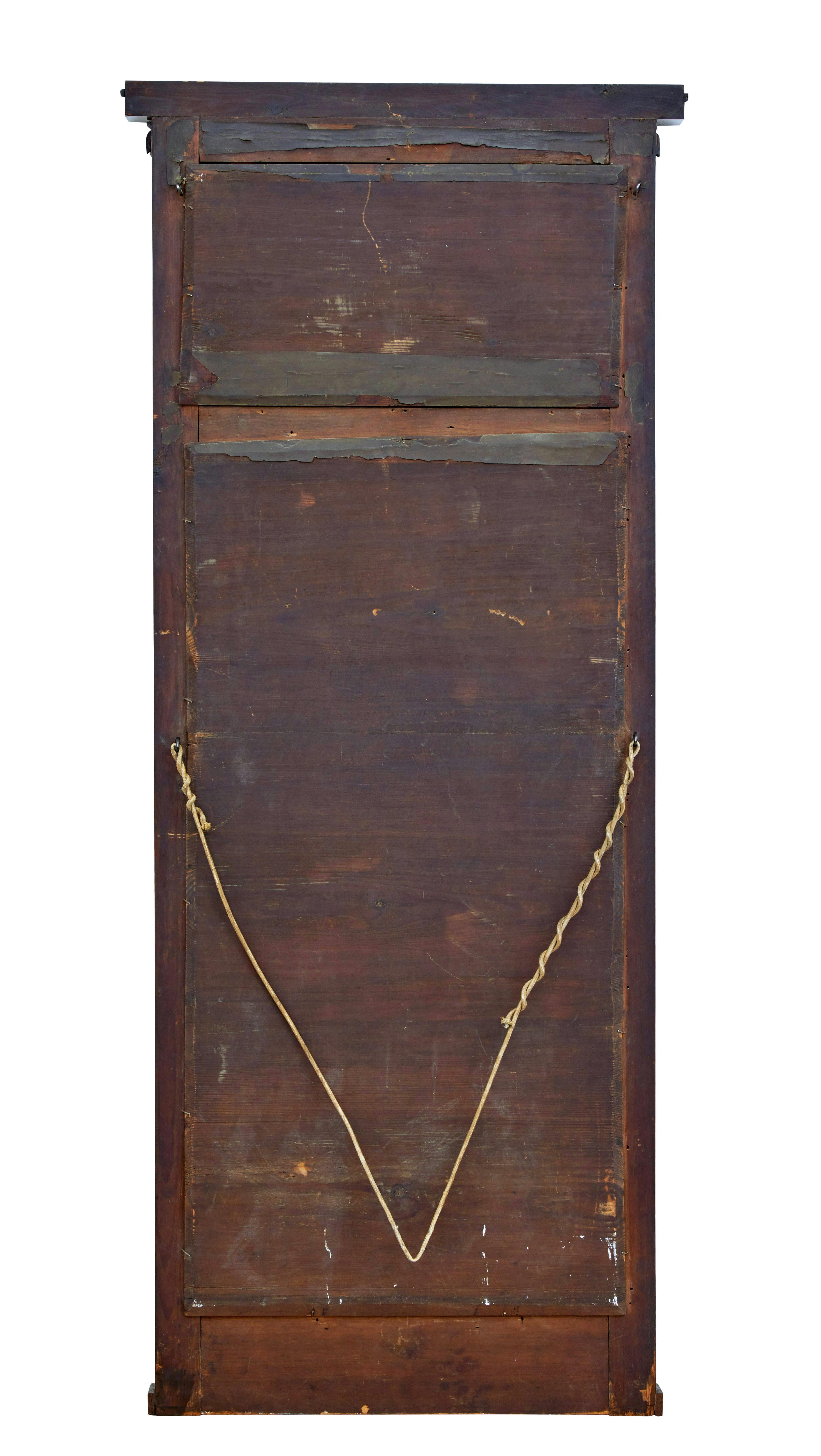 Hand-Carved Mid 19th century Danish empire mahogany mirror on cabinet For Sale