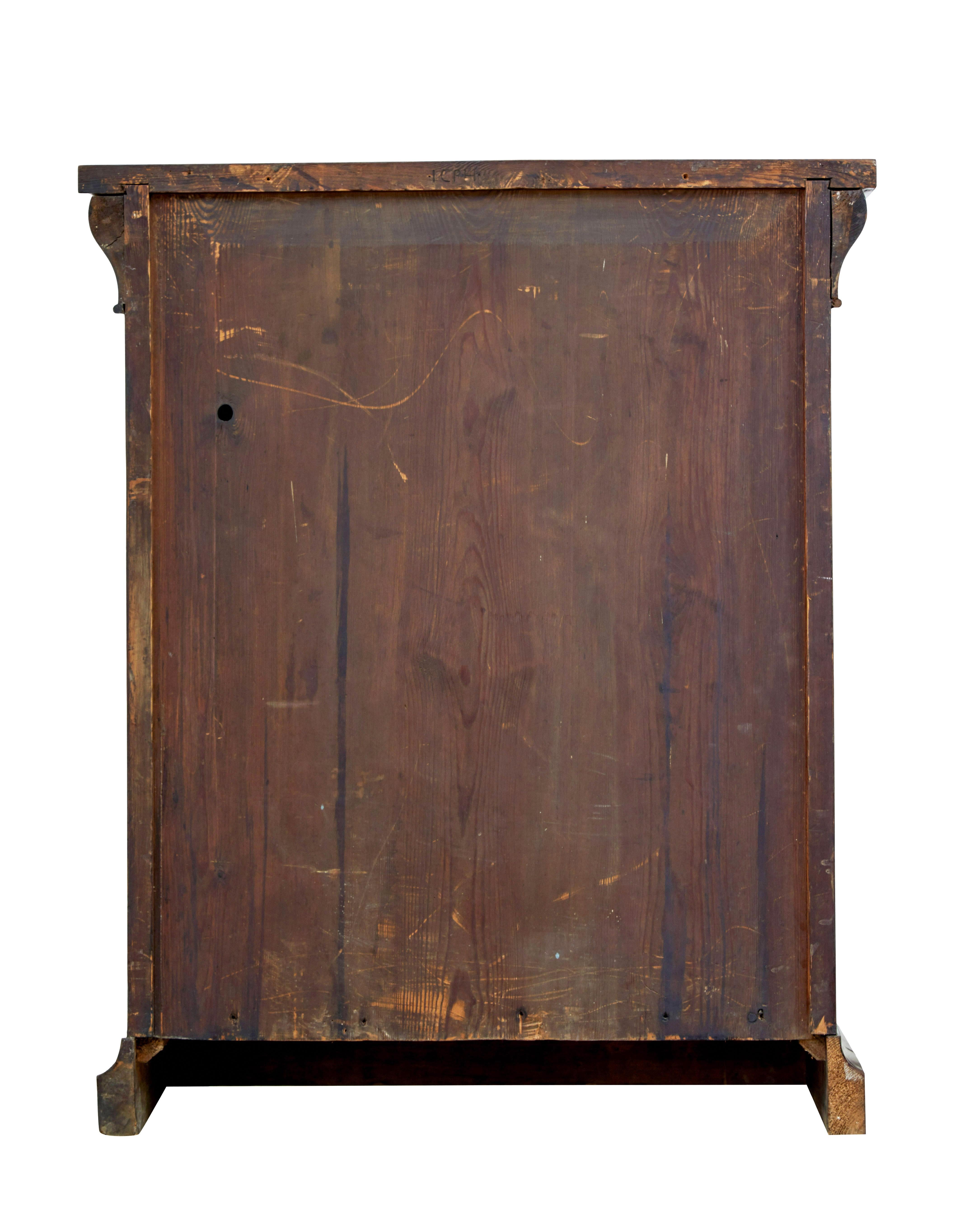 19th Century Mid 19th century Danish empire mahogany mirror on cabinet For Sale