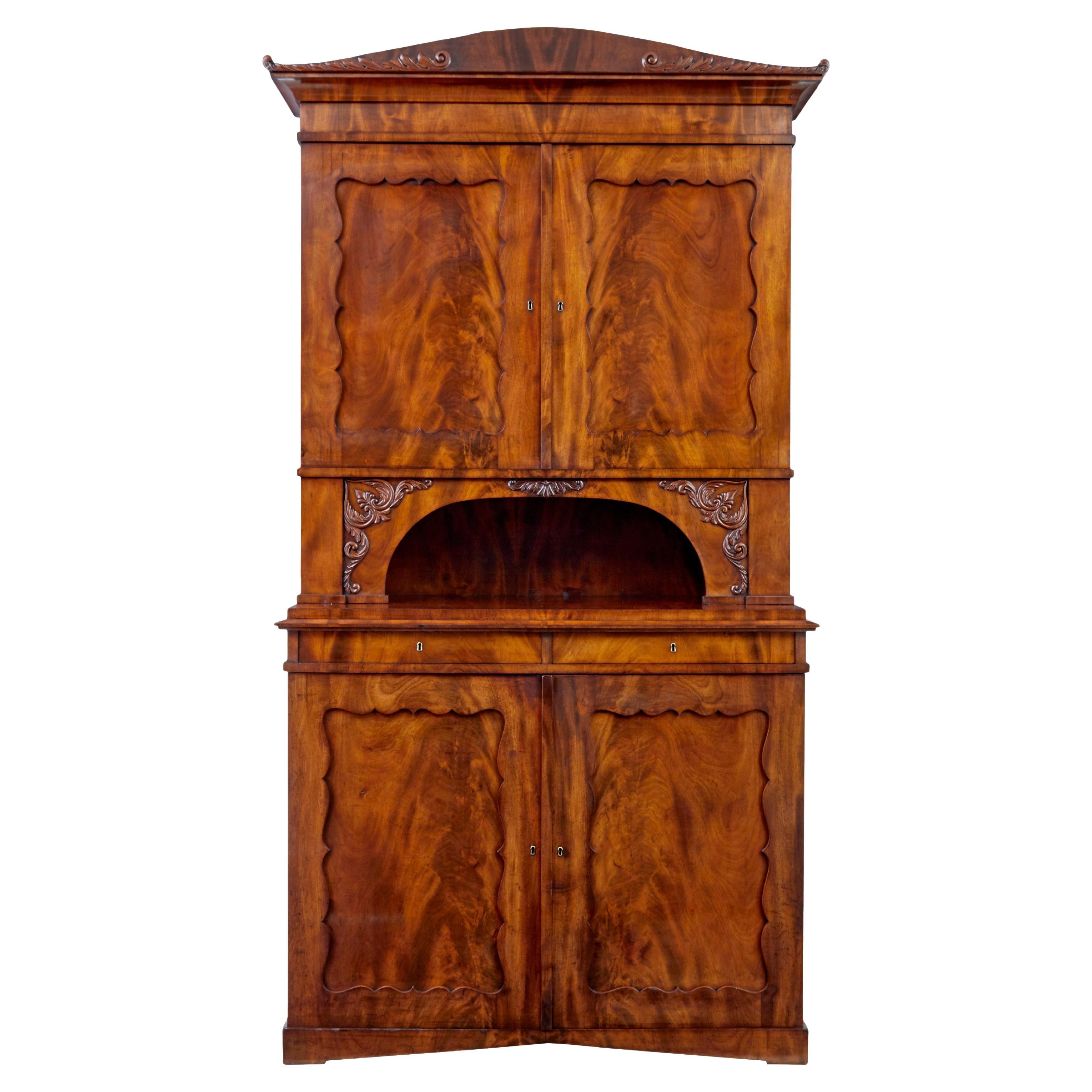 Mid 19th century Danish flame mahogany cabinet