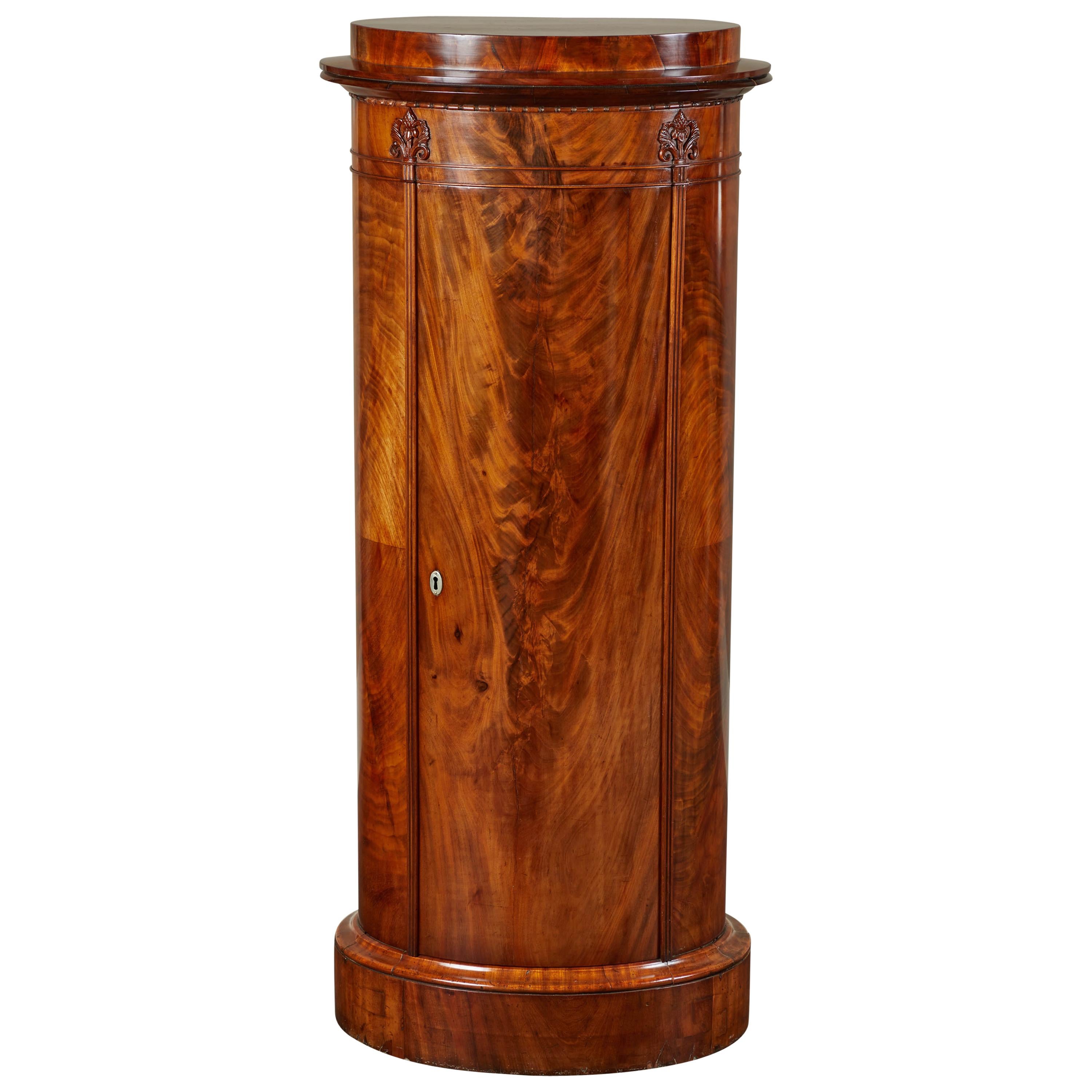 Mid-19th Century Danish Mahogany Biedermeier Pedestal Cabinet