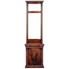 Mid-19th Century Danish Mahogany Mirror on Cabinet