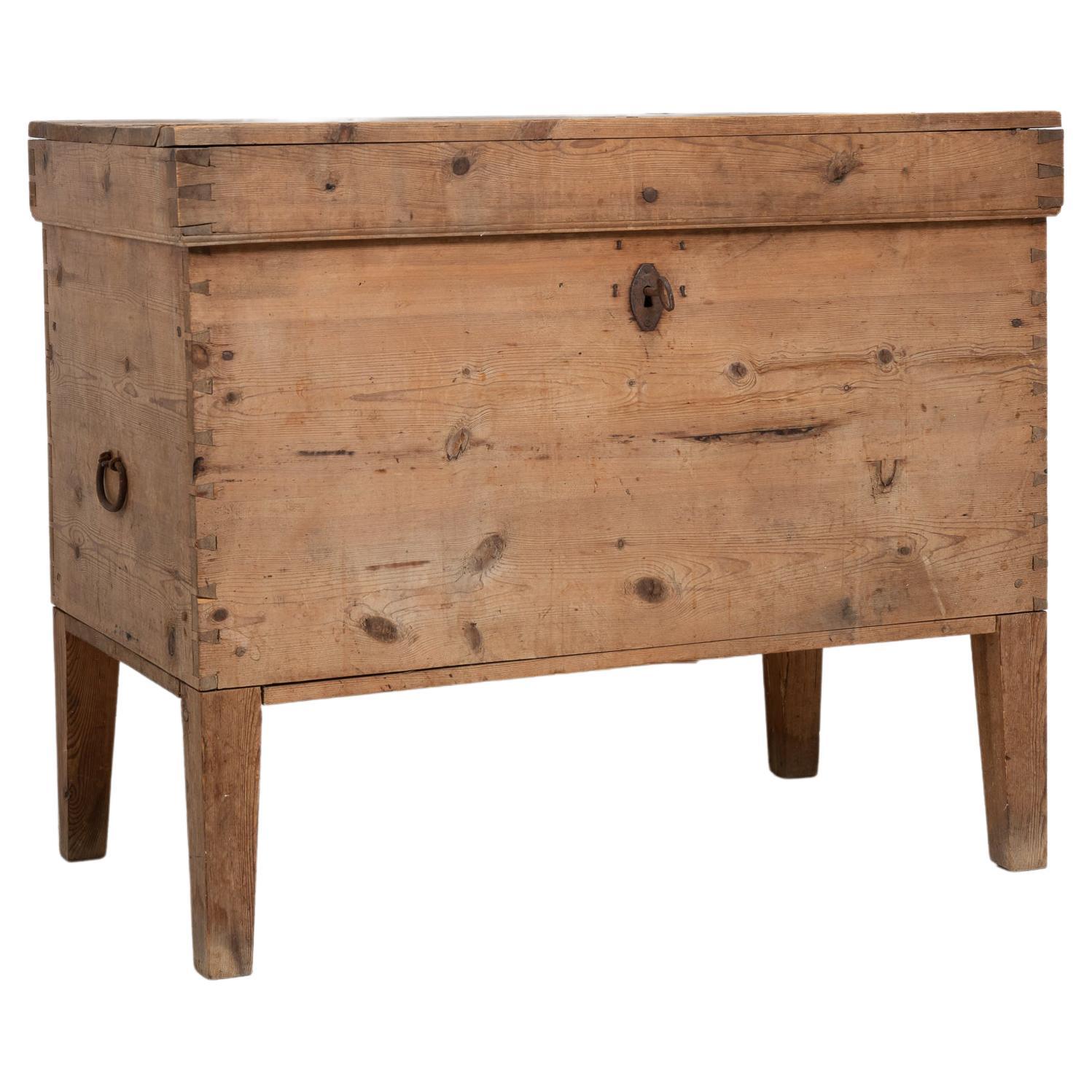 Mid-19th Century Dated Swedish Pine Folk Art Blanket Chest