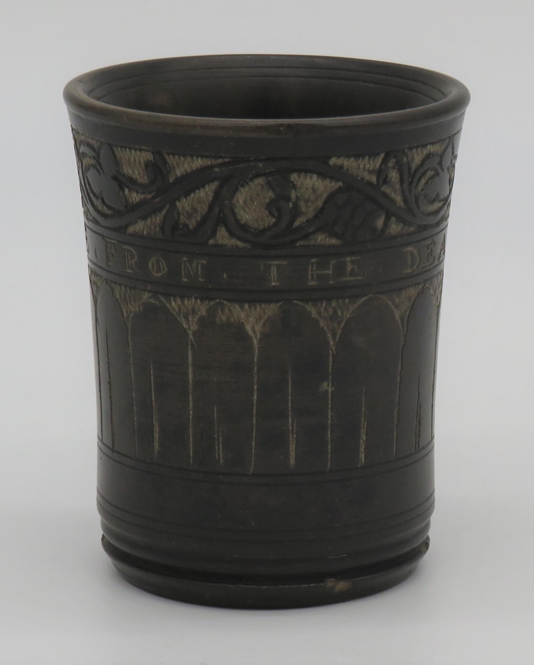 Carved Mid-19th Century Dead Sea Stone Kiddush Cup