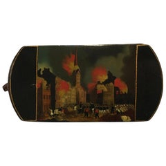 Mid-19th Century Decorative Lacquered Wooden Tobacco Snuff Box Black