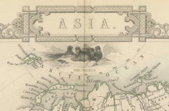 Mid-19th Century Decorative Map of Asia with Cultural and Natural Vignettes