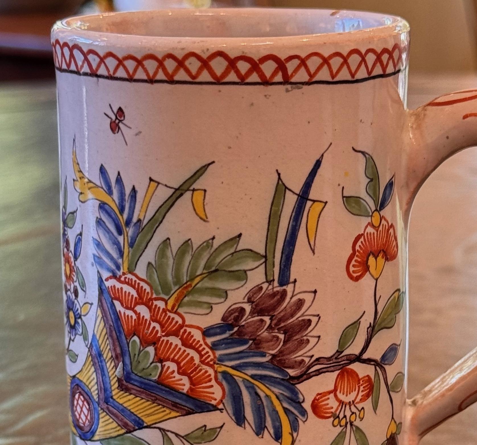 Néerlandais Mug Delft du milieu du 19e siècle en vente
