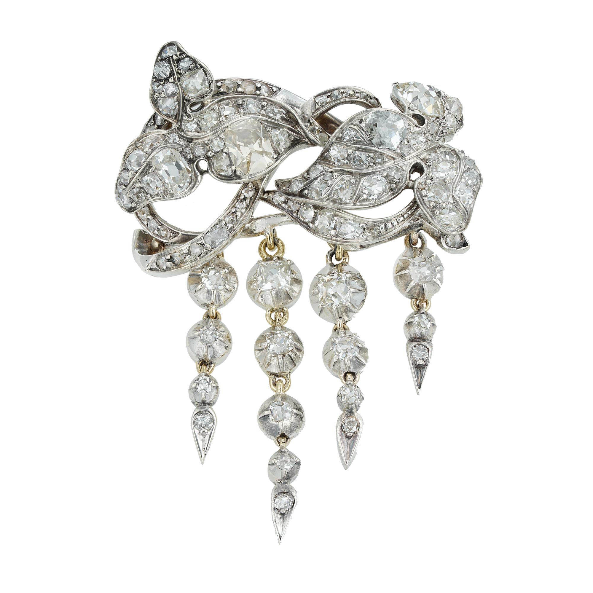 Mid-19th Century Diamond Brooch In Good Condition For Sale In London, GB