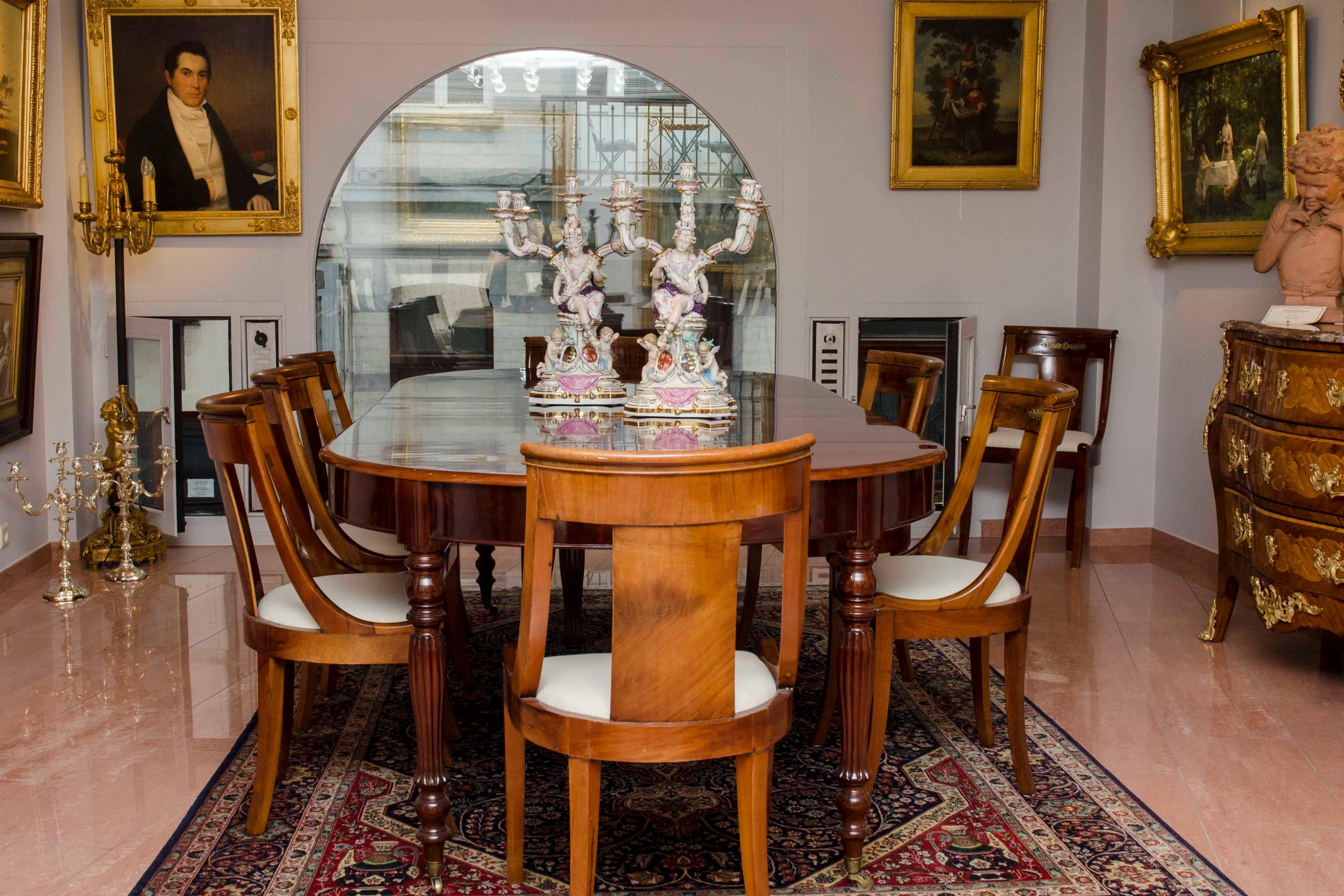 Porcelain Mid-19th Century Dresden Pair of Large Figurative Candlesticks, after Meissen For Sale