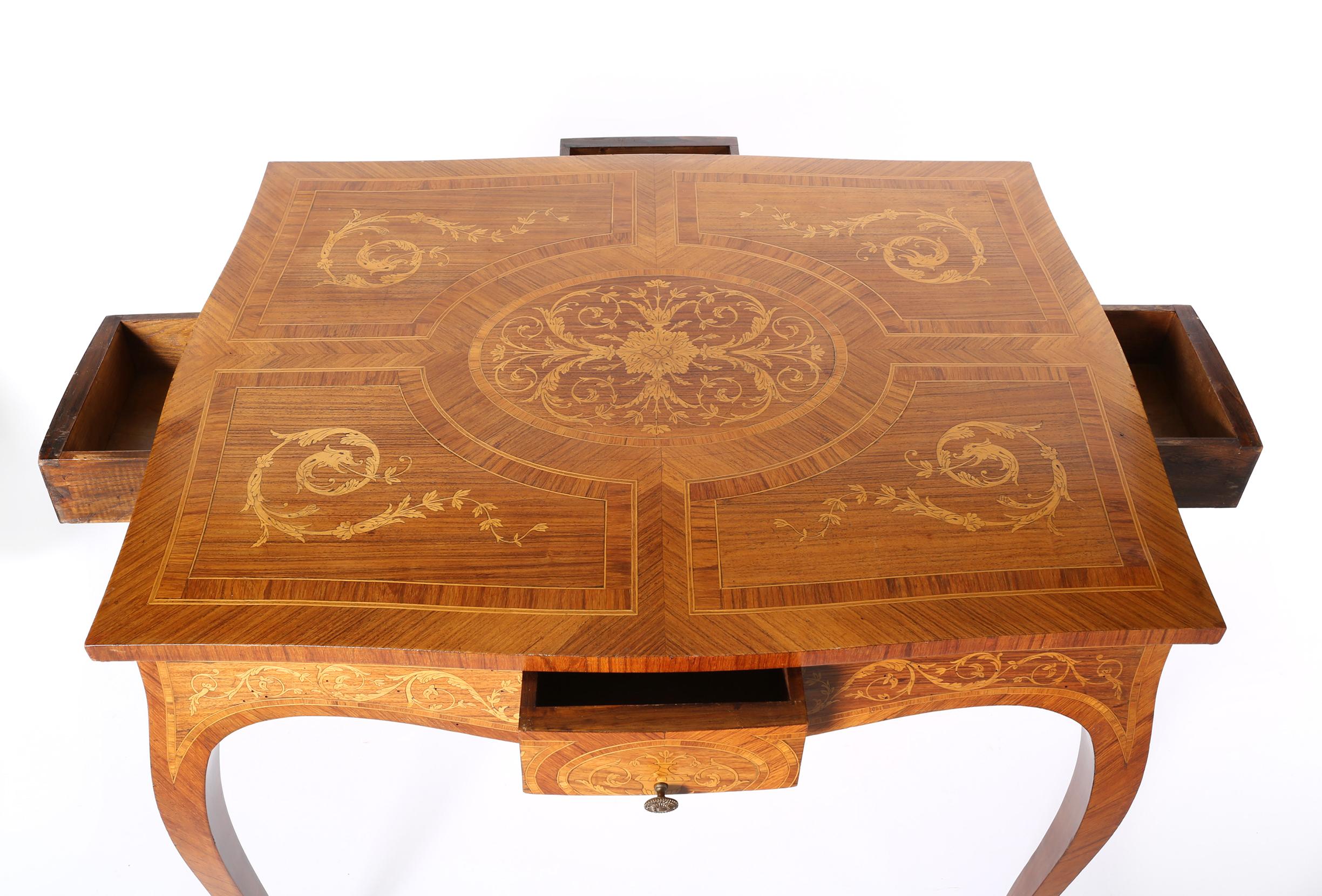 Wood Mid-19th Century Dutch Marquetry Center Table