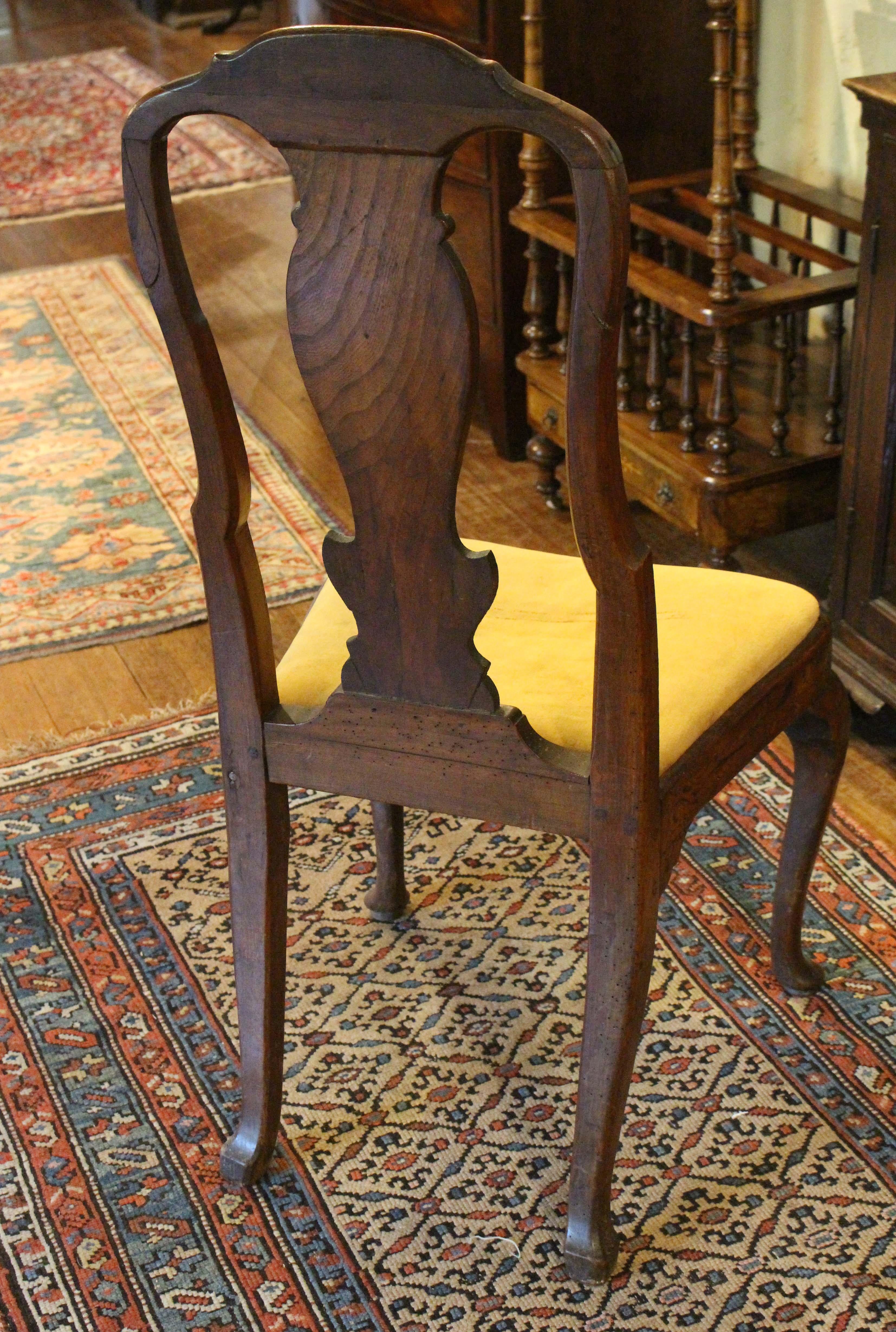 Mid-19th Century Dutch Marquetry Inlaid Side Chair For Sale 4