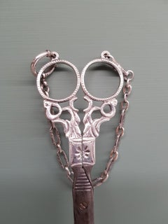 Mid-19th Century Dutch Silver Scissor with Chain