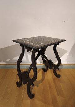 MID-19th CENTURY EBONIZED WOOD COFFEE TABLE WITH INLAYS