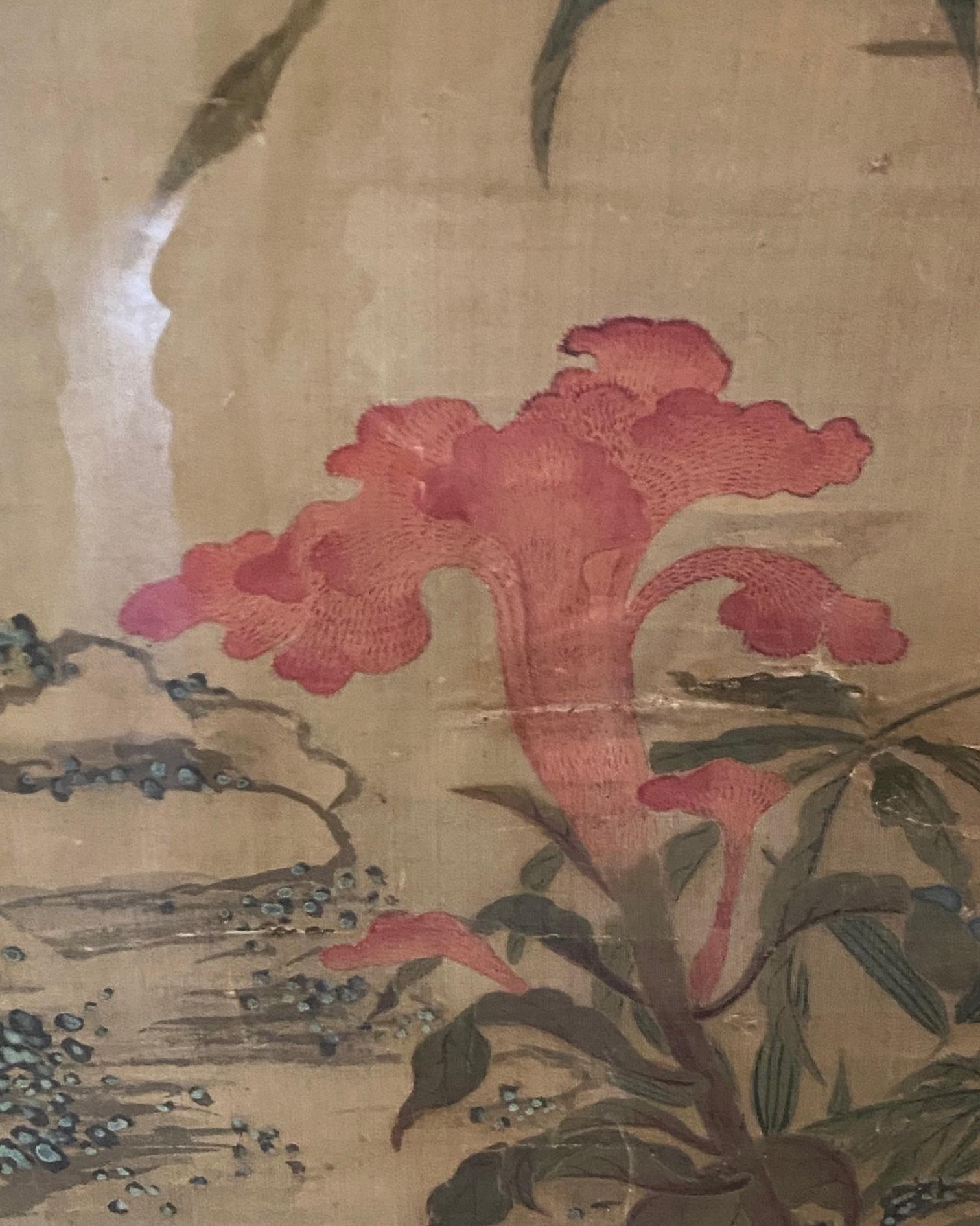 Japanese Asian Edo Nagasaki School Nanpin Nature Floral Flower Bird Painting For Sale 4