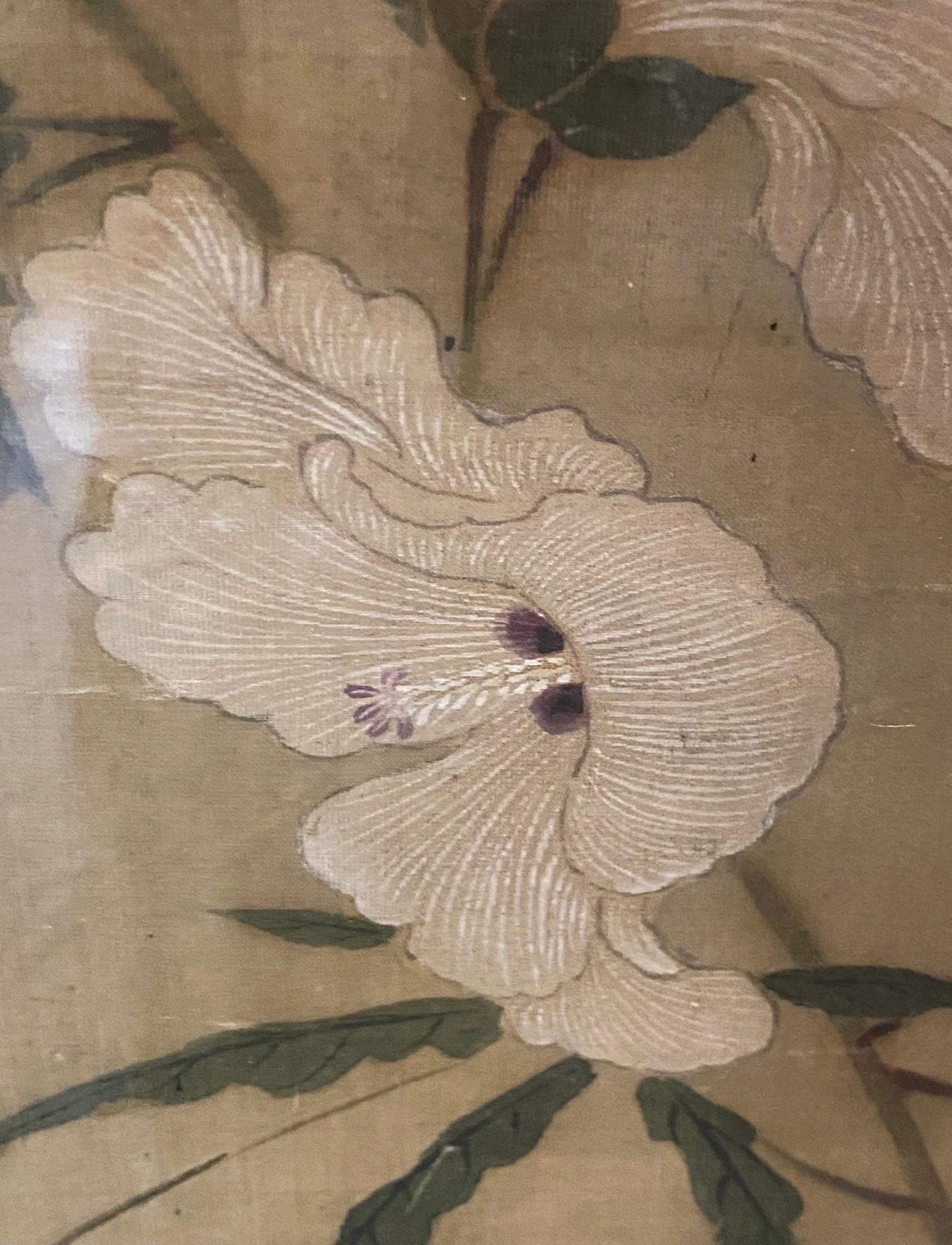 Japanese Asian Edo Nagasaki School Nanpin Nature Floral Flower Bird Painting For Sale 5