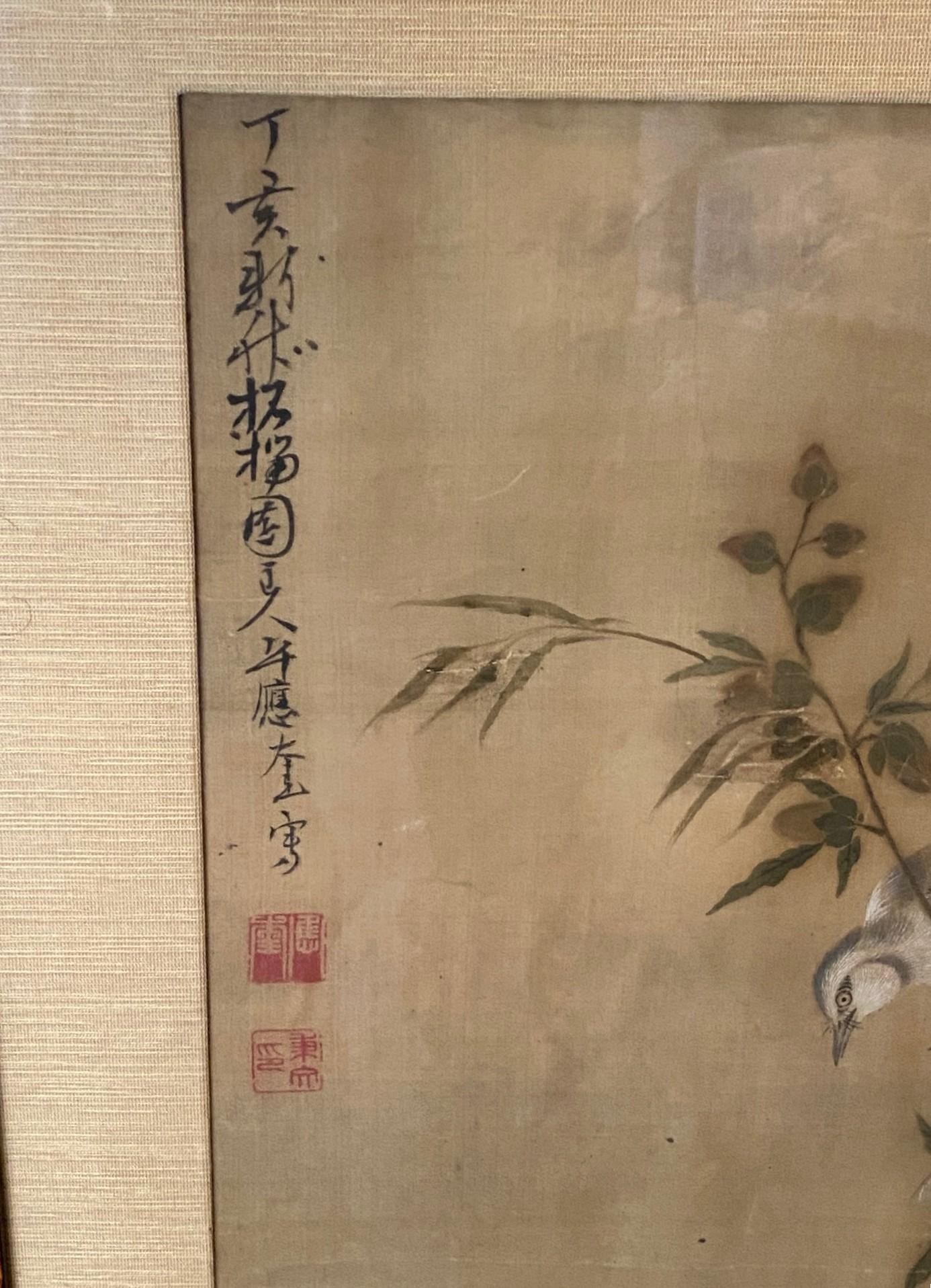 Japanese Asian Edo Nagasaki School Nanpin Nature Floral Flower Bird Painting For Sale 6