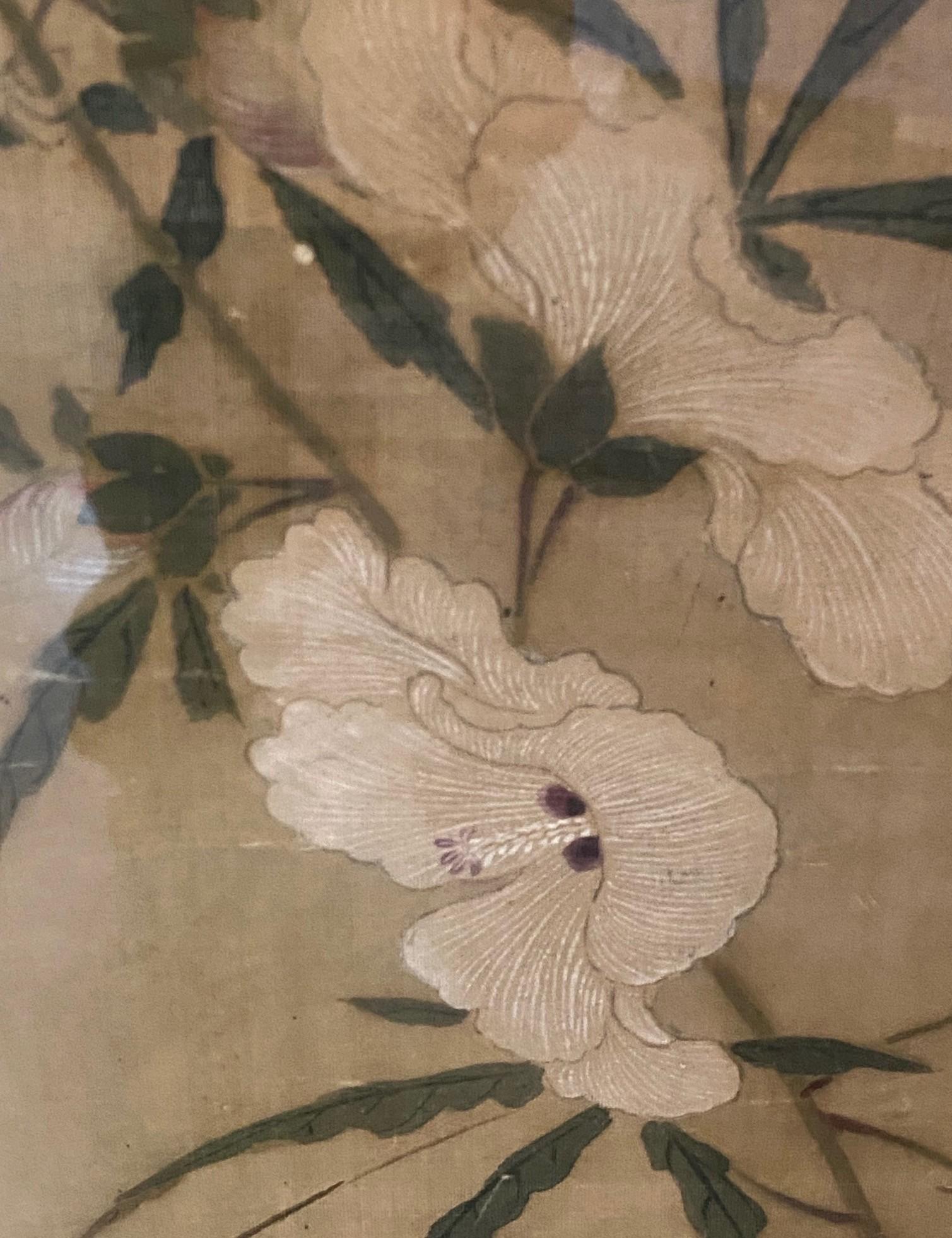 Japanese Asian Edo Nagasaki School Nanpin Nature Floral Flower Bird Painting For Sale 3