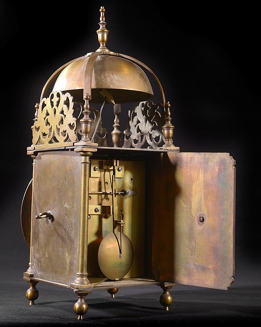 Victorian Mid-19th Century Eight Day Lantern Clock with a Double Fusee Striking Movement For Sale