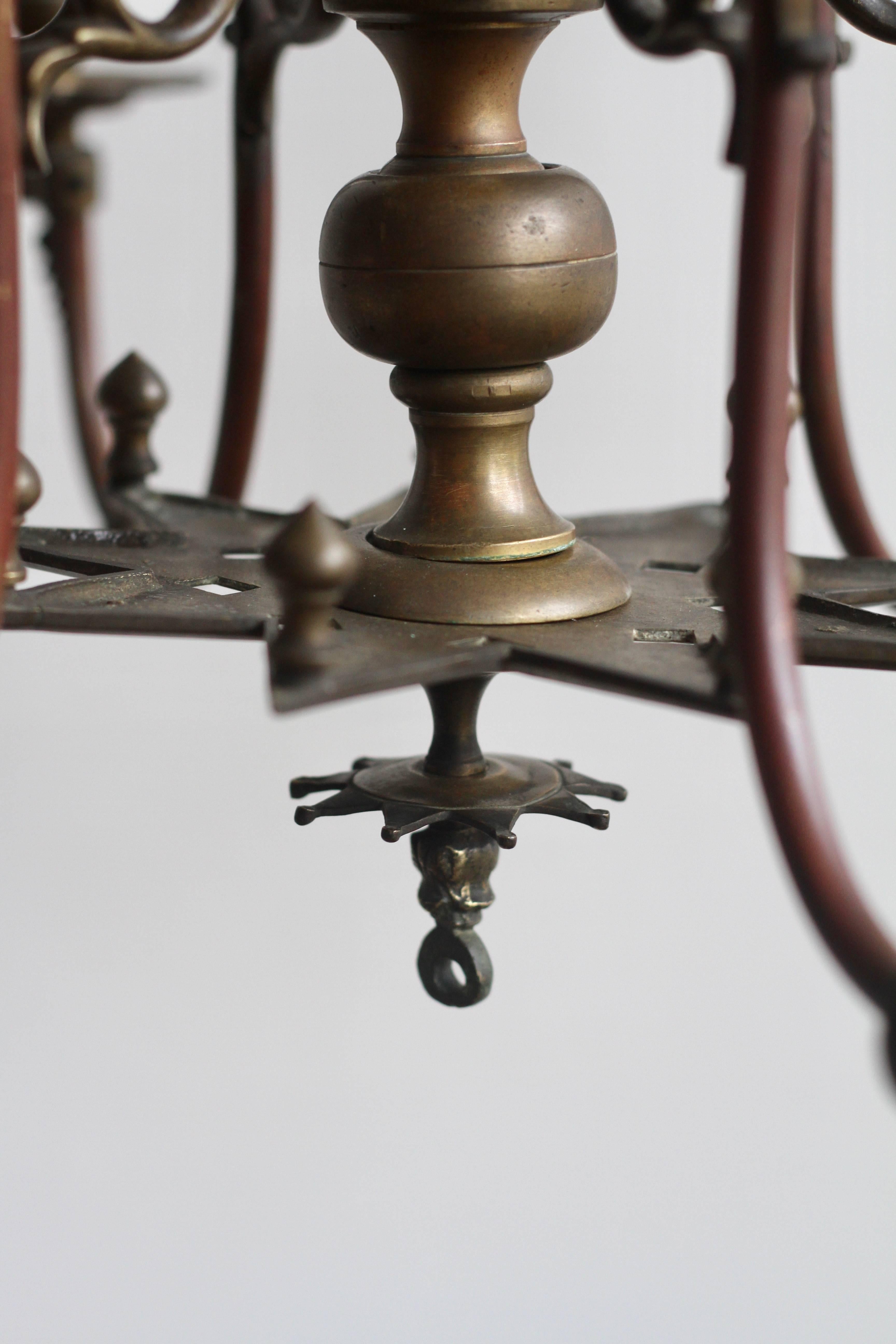 Mid-19th Century Electrified Gasolier Chandelier For Sale 3
