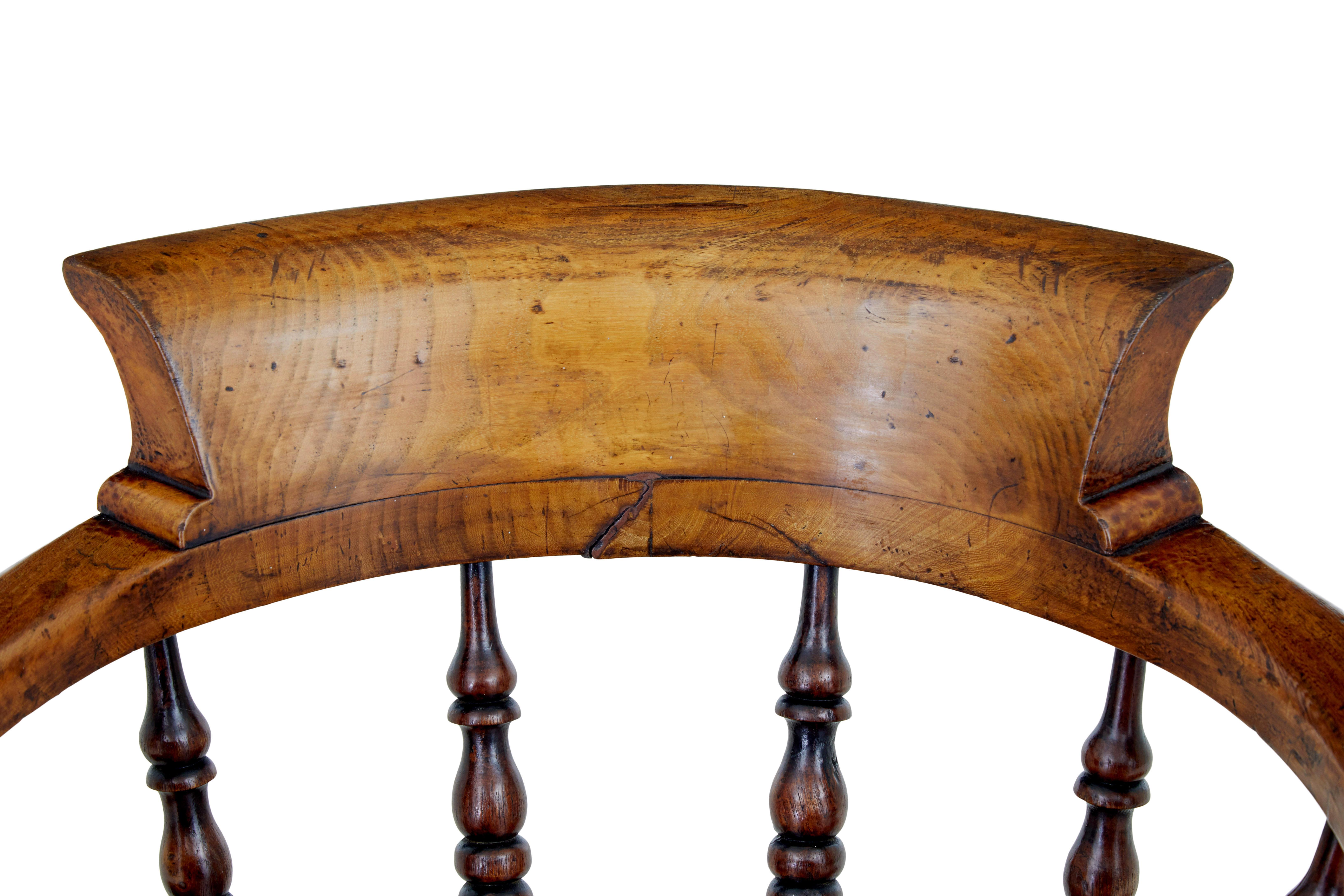 Mid 19th Century elm captains armchair For Sale 3
