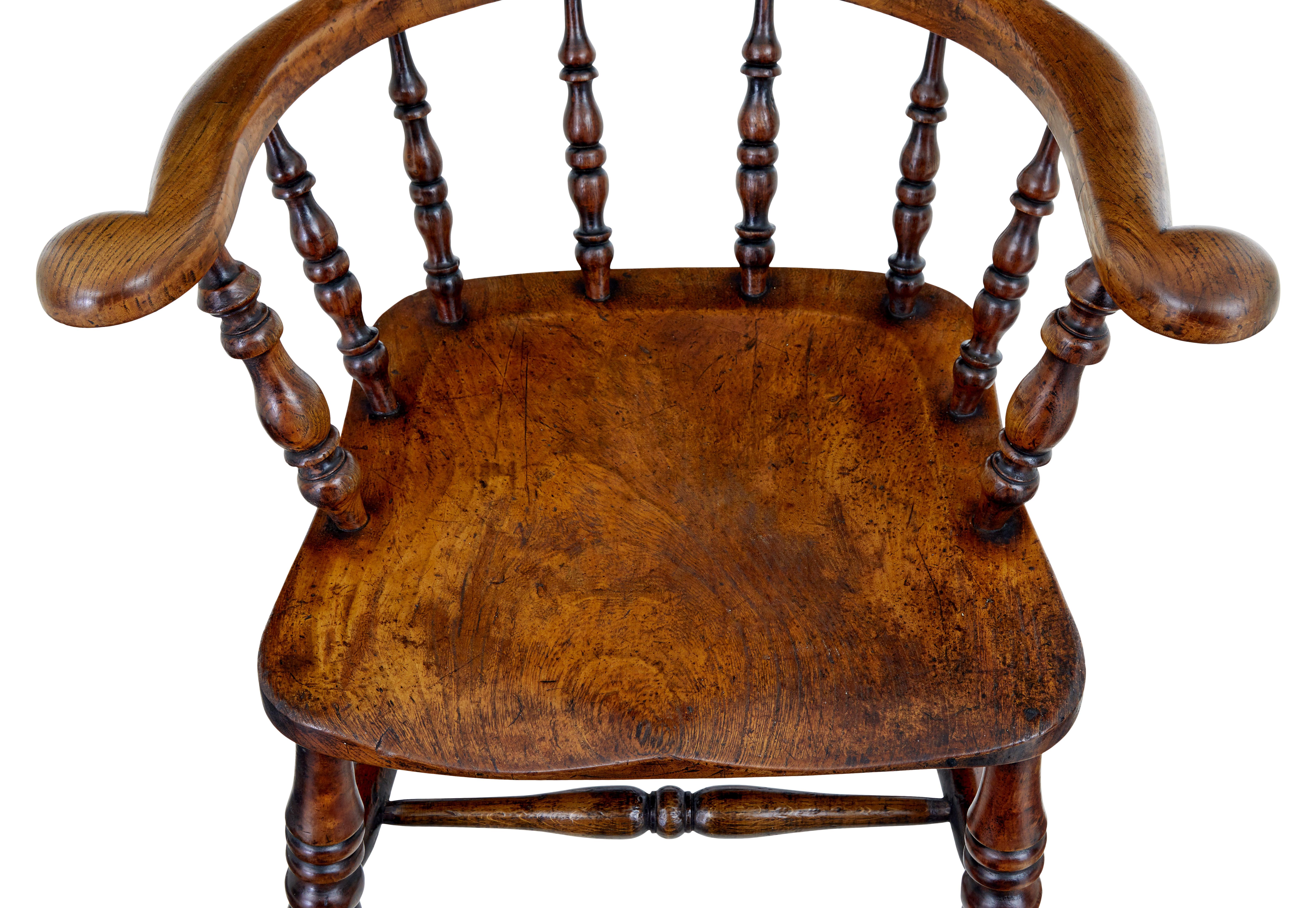 Mid 19th Century elm captains armchair For Sale 1