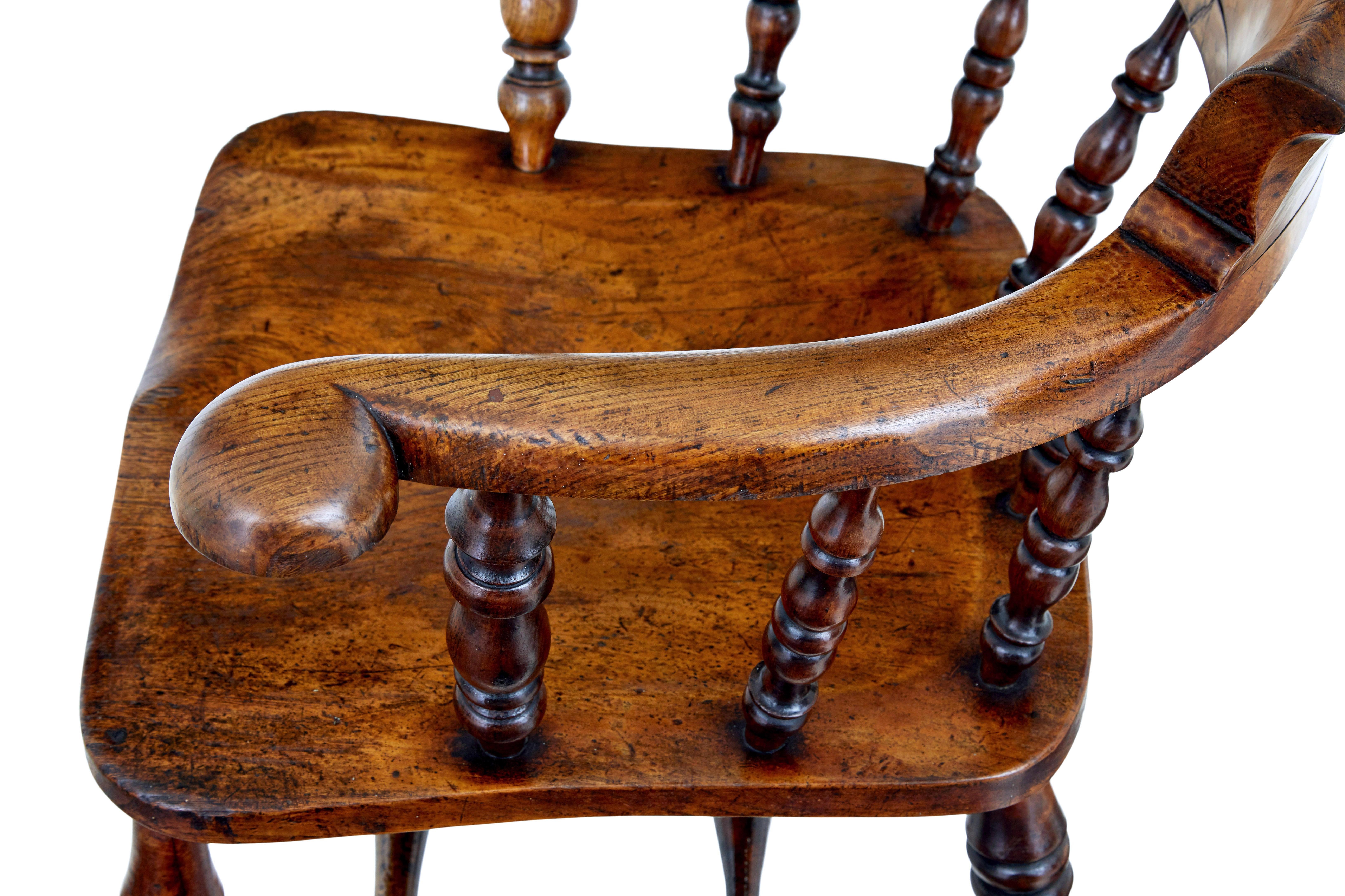 Mid 19th Century elm captains armchair For Sale 1