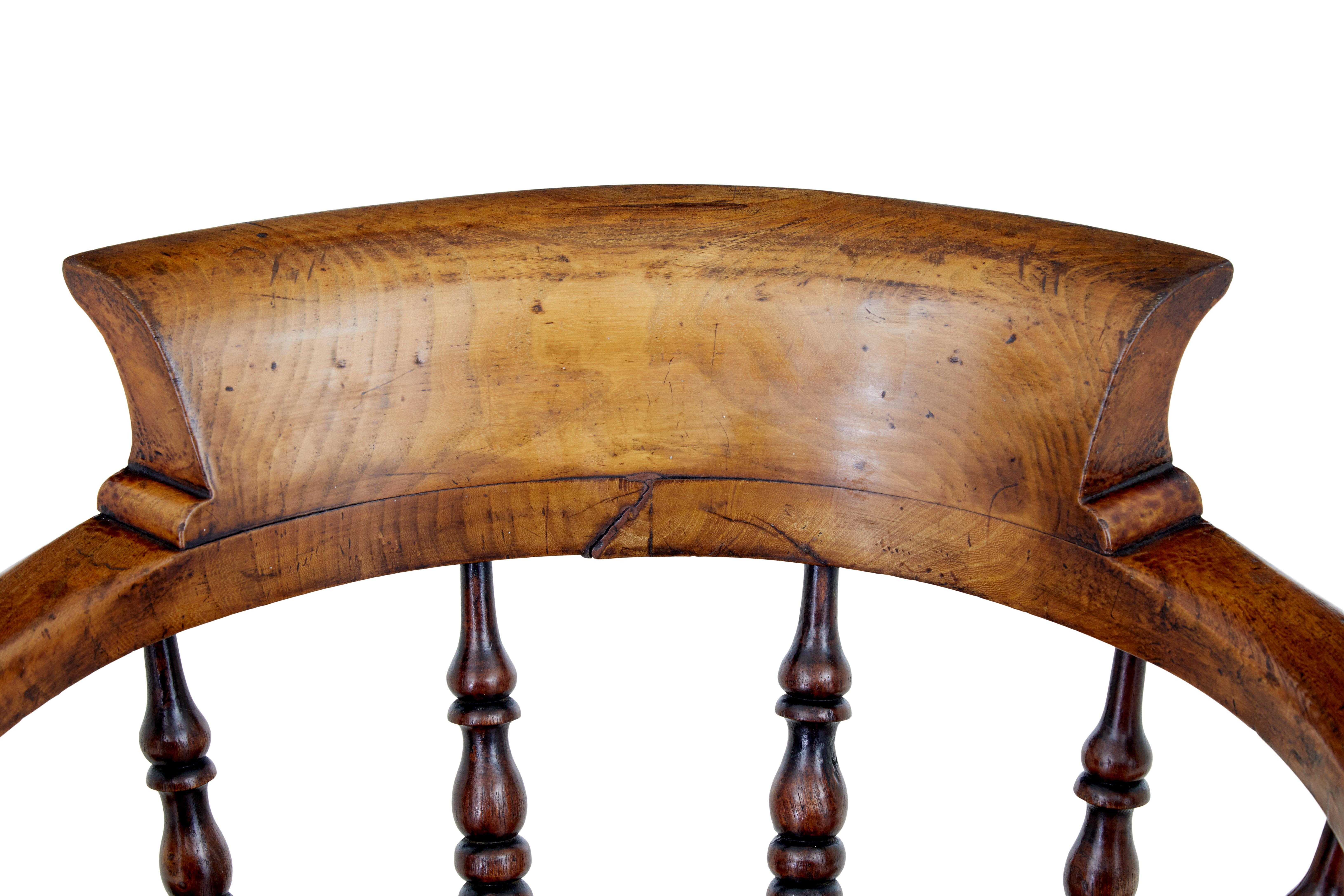 Mid 19th Century elm captains armchair For Sale 2