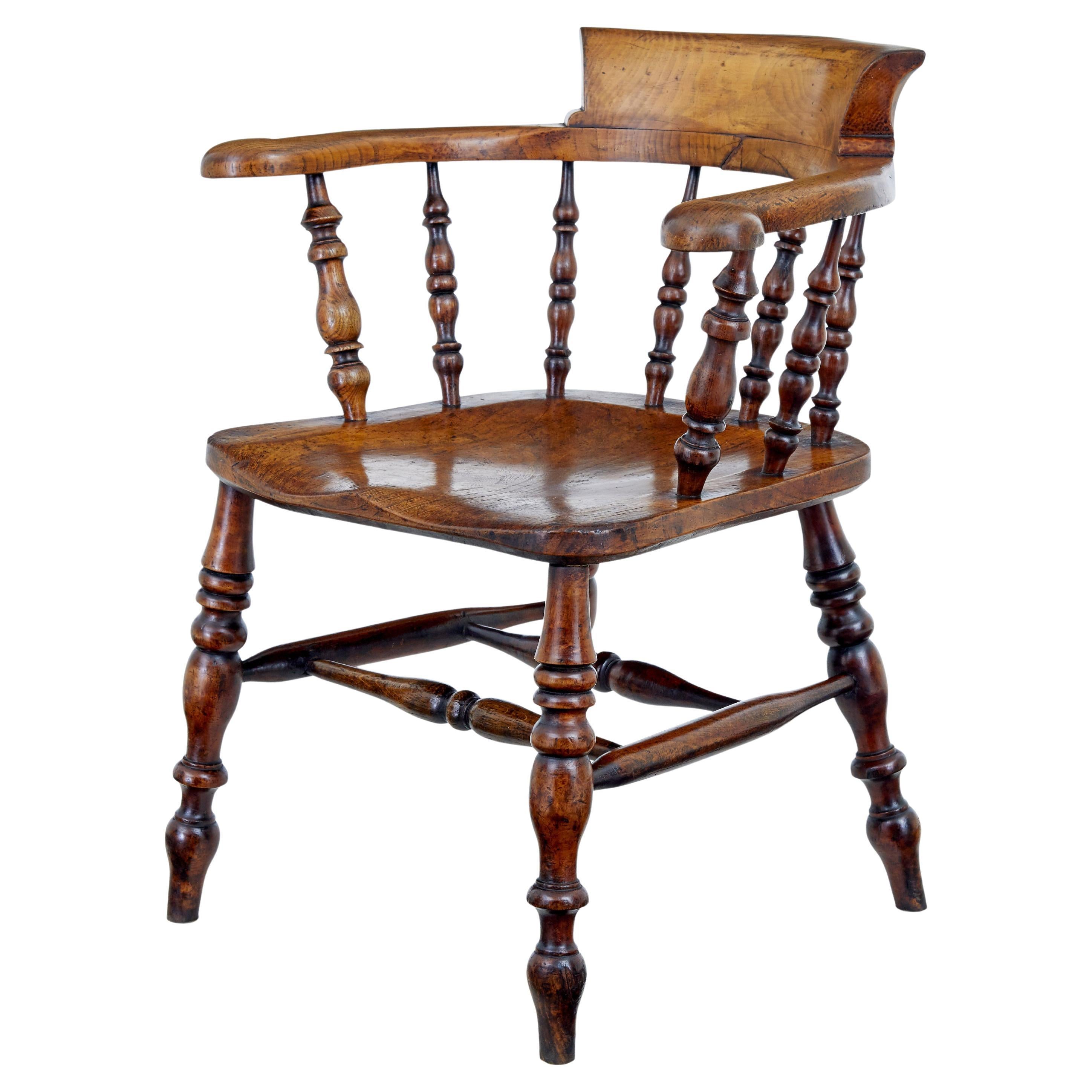 Mid 19th Century elm captains armchair For Sale