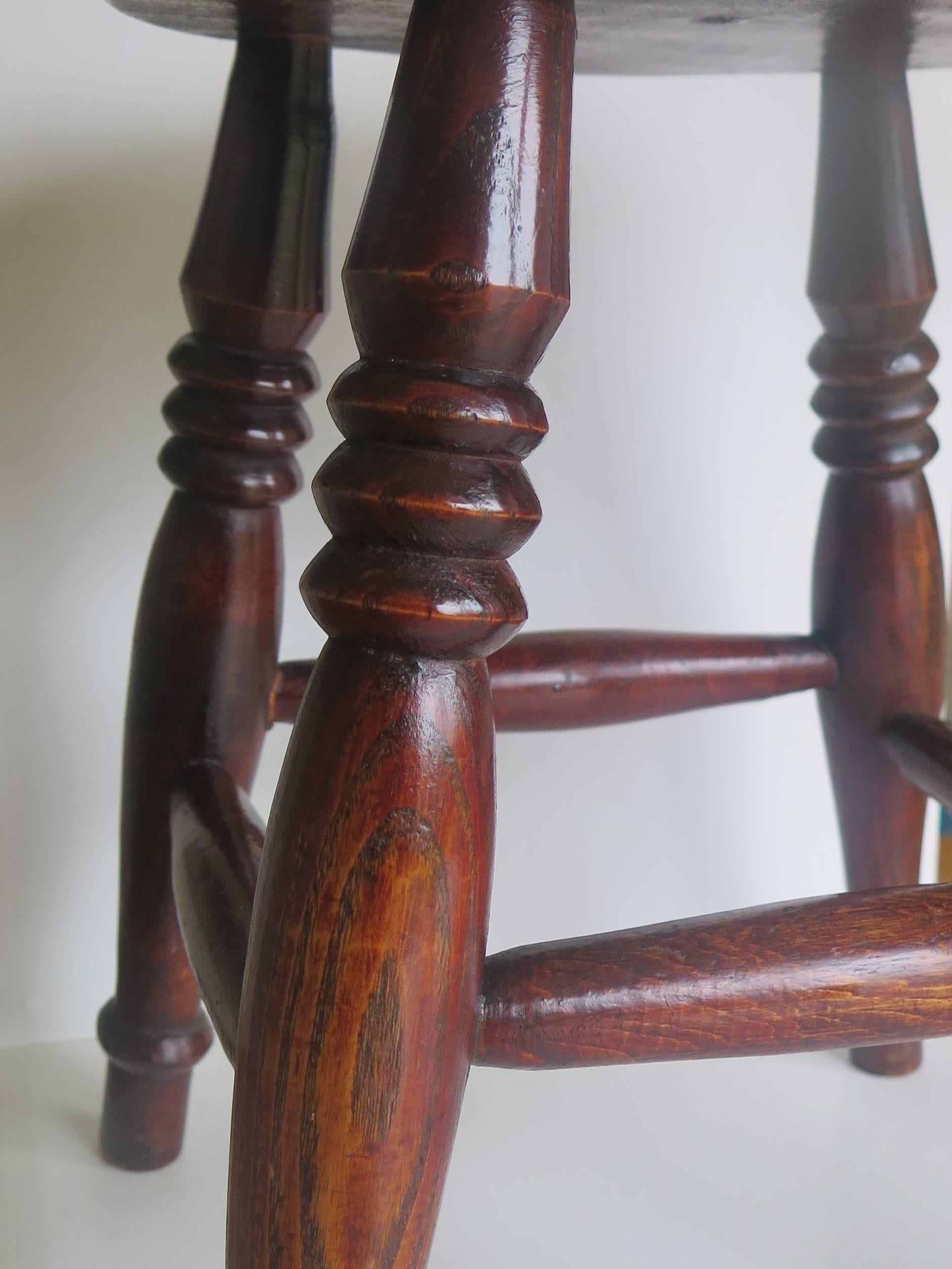 Elm Stool or Stand North East Yorkshire English Maker, Circa 1850 For Sale 7