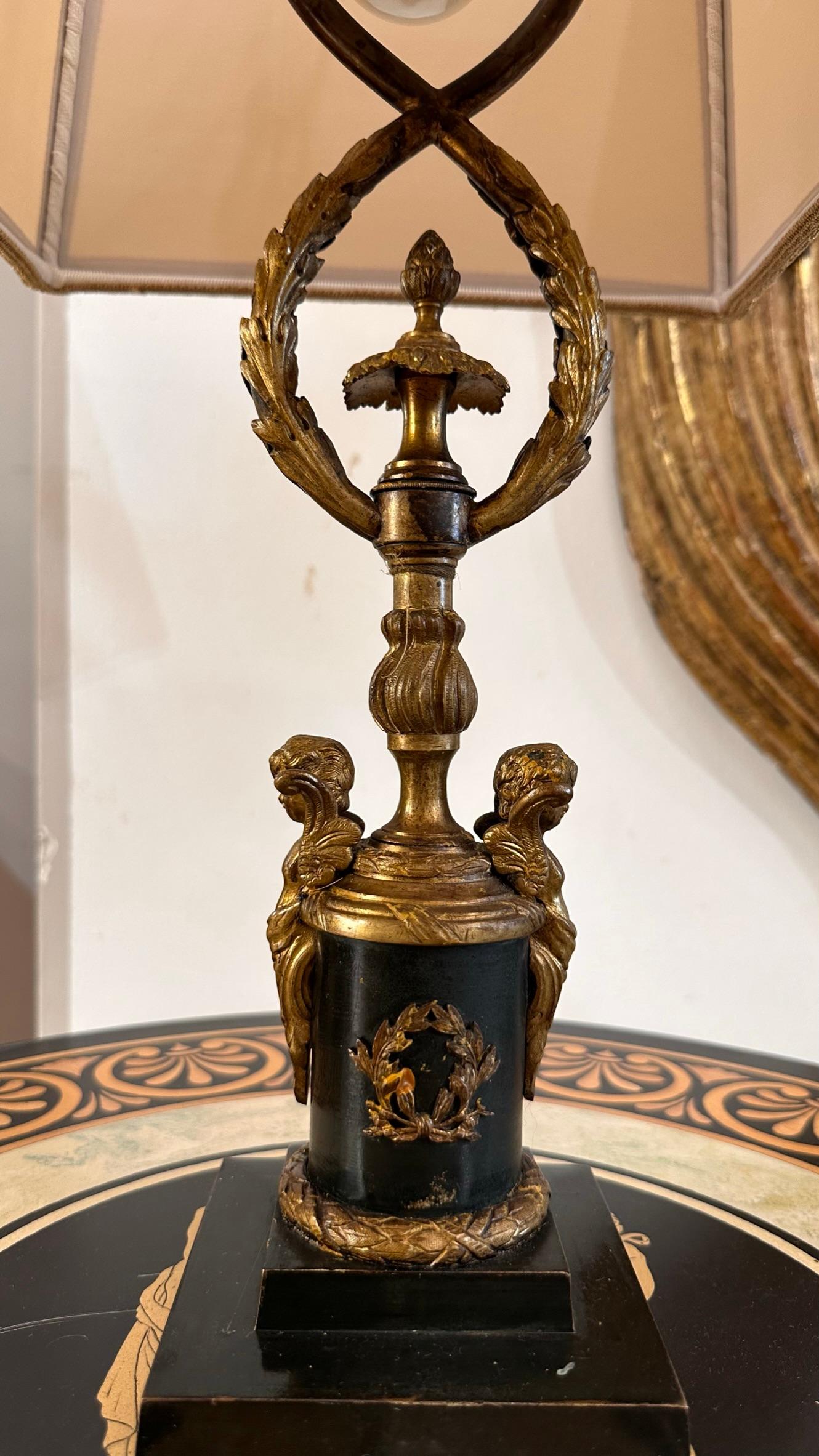 Empire MID 19th CENTURY EMPIRE BOUILLOTTE LAMP For Sale