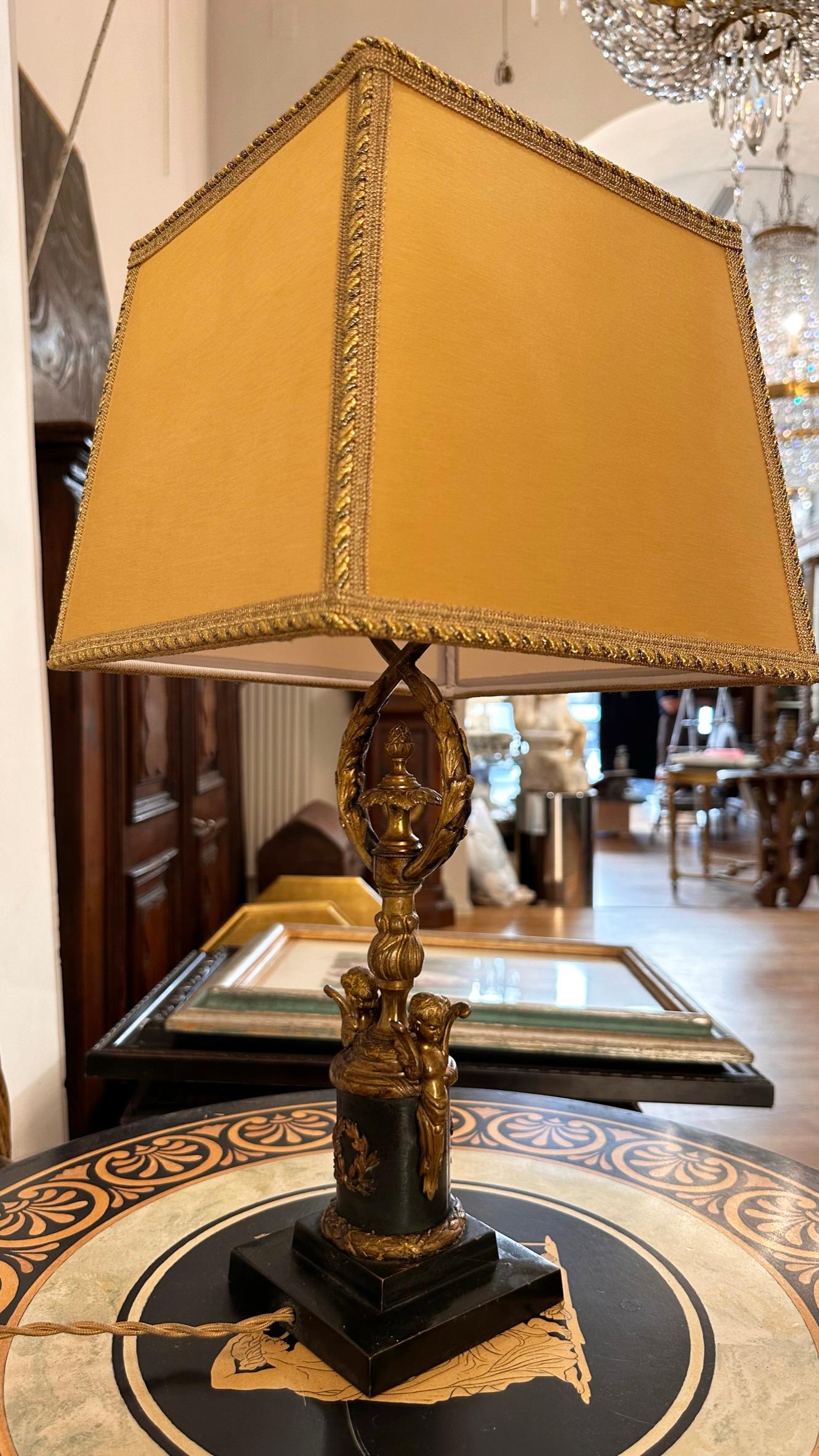 19th Century MID 19th CENTURY EMPIRE BOUILLOTTE LAMP For Sale