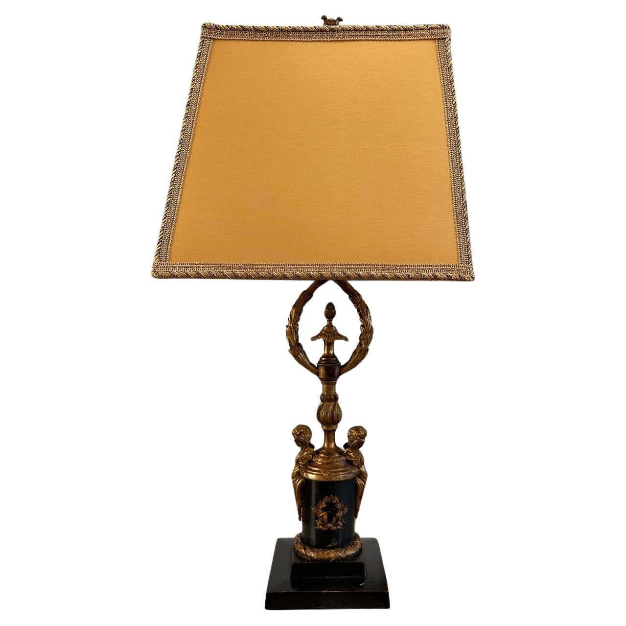 MID 19th CENTURY EMPIRE BOUILLOTTE LAMP For Sale