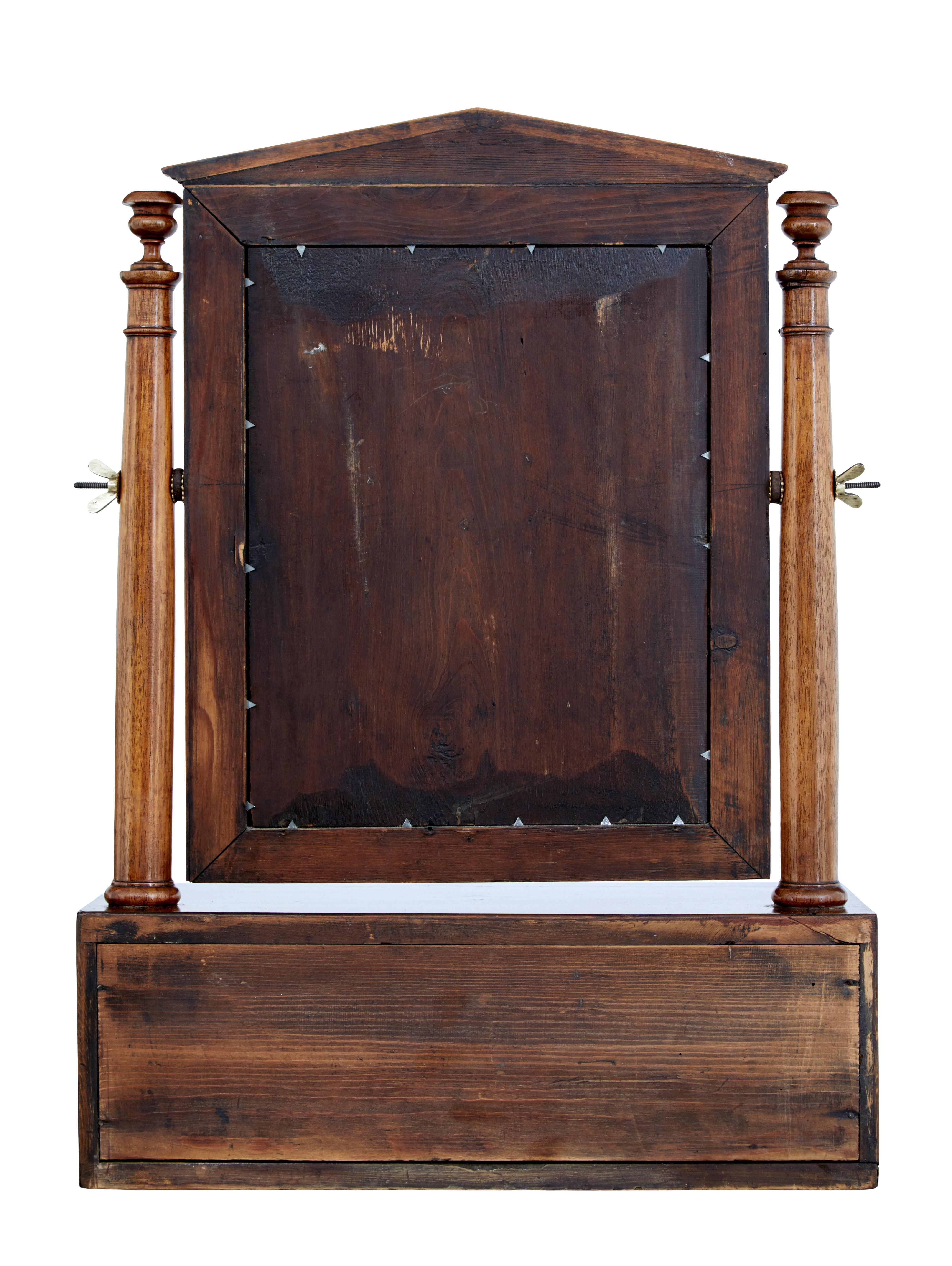 Woodwork Mid-19th Century Empire Inlaid Mahogany Vanity Mirror