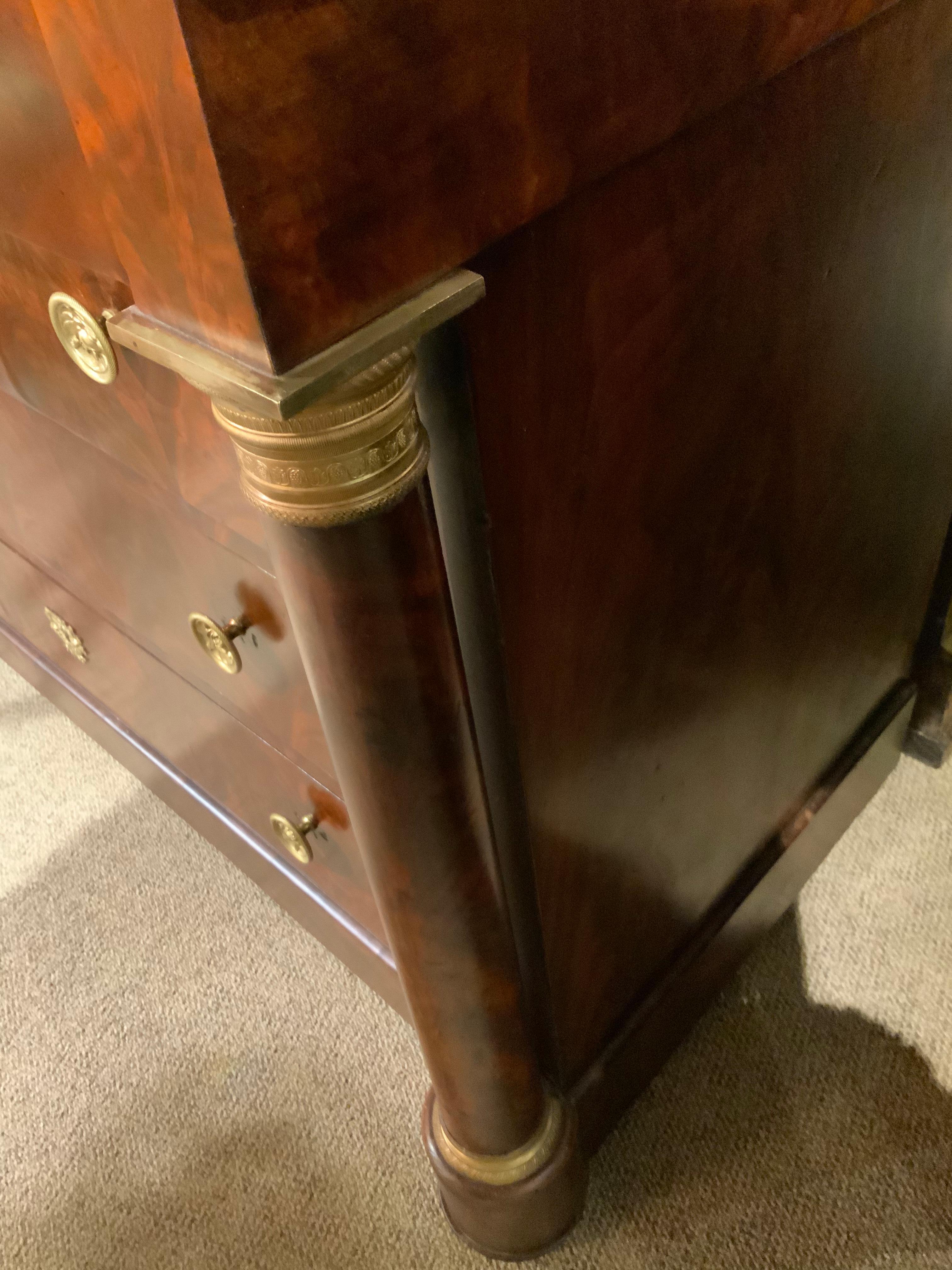 Mid-19th Century Empire Style Mahogany and Marble-Top Commode For Sale 2