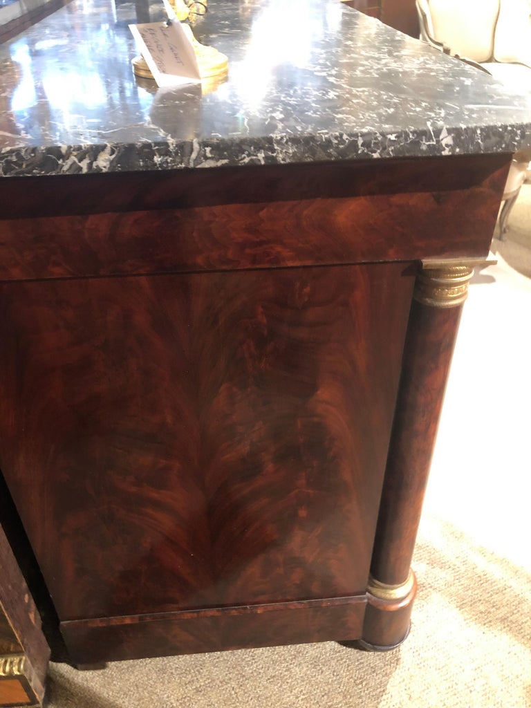 Mid-19th Century Empire Style Mahogany and Marble-Top Commode For Sale 4