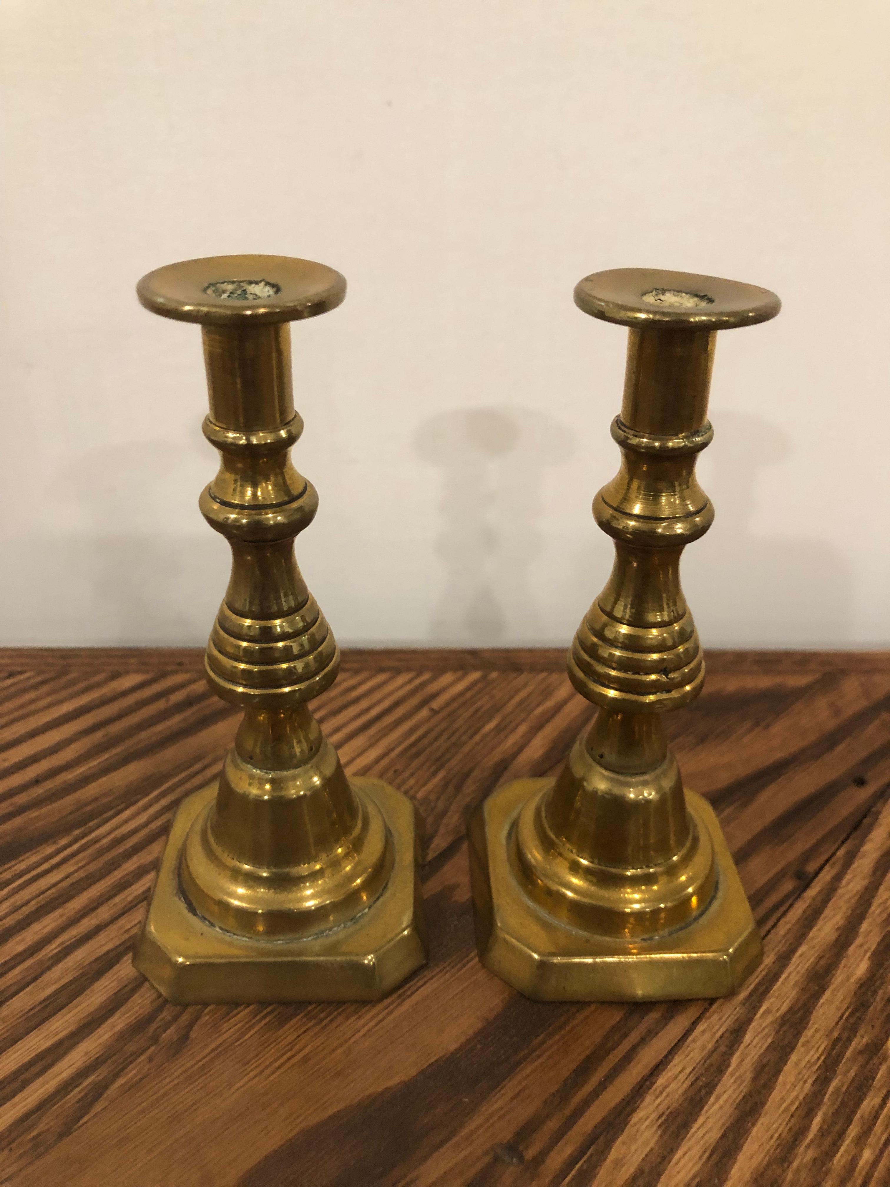 mini brass candle holders