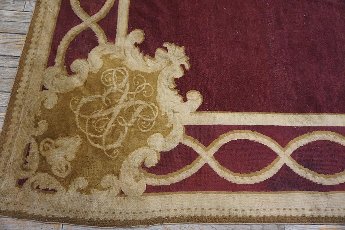 Mid 19th Century English Axminster Carpet Armorial Carpet In Good Condition For Sale In New York, NY