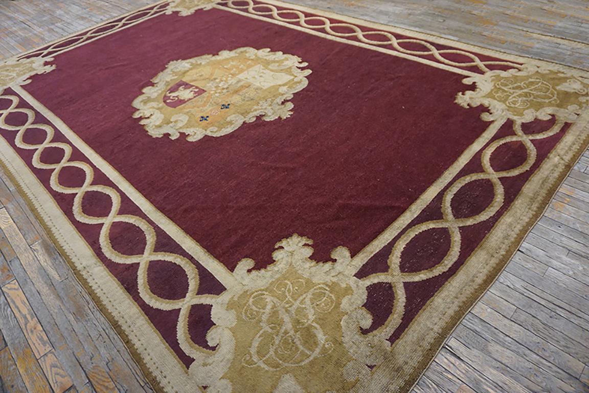 Mid-19th Century Mid 19th Century English Axminster Carpet Armorial Carpet For Sale