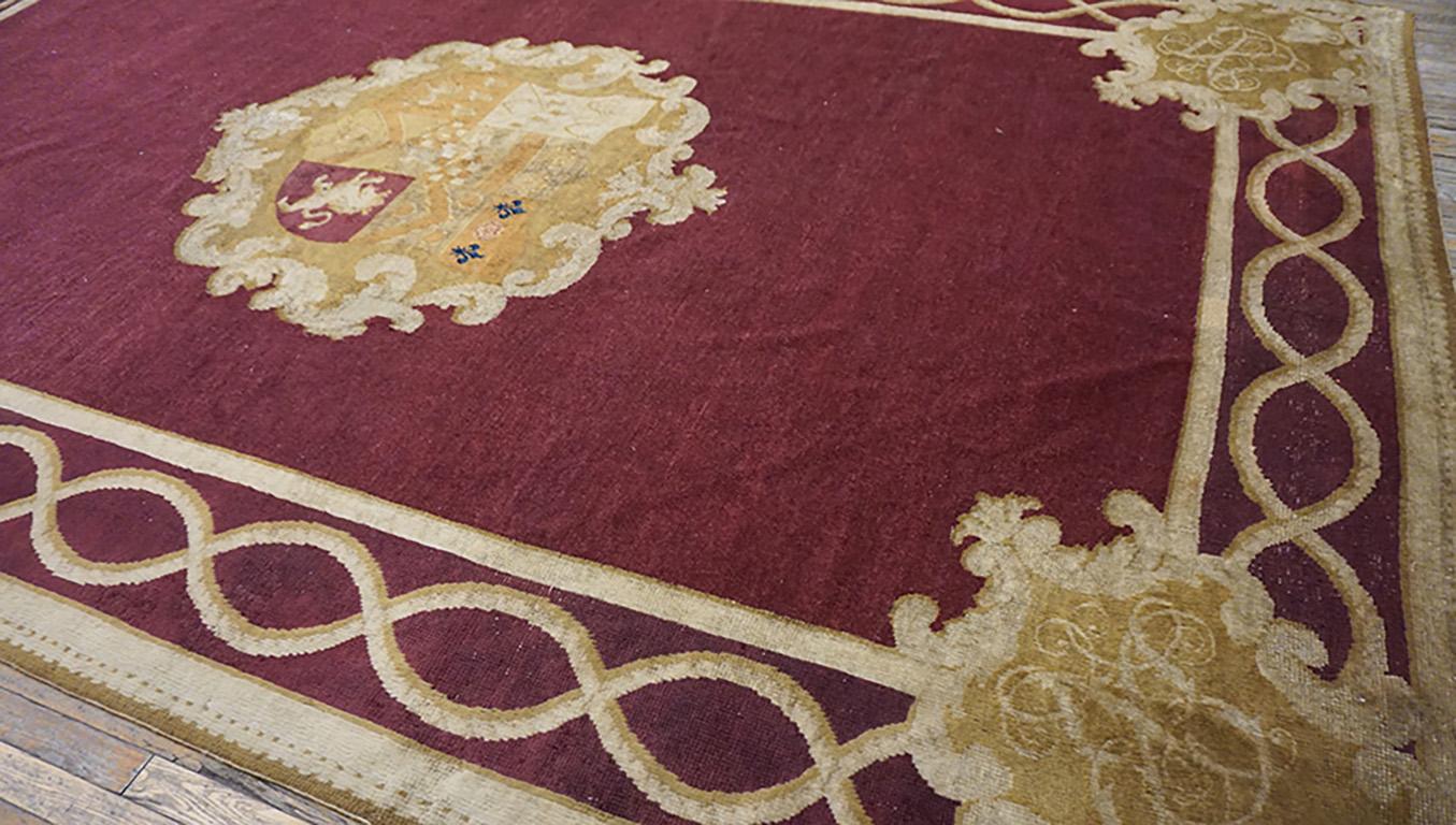 Mid 19th Century English Axminster Carpet Armorial Carpet For Sale 1