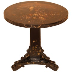 Mid-19th Century English Black Japanned Tilt-Top Table