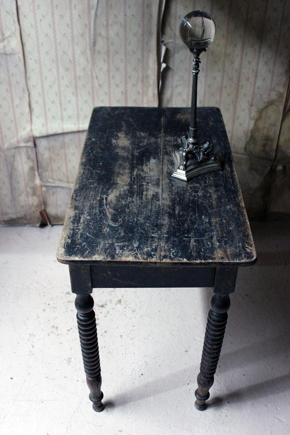 Mid-19th Century English Black Painted Fruitwood Side Table, circa 1840 5