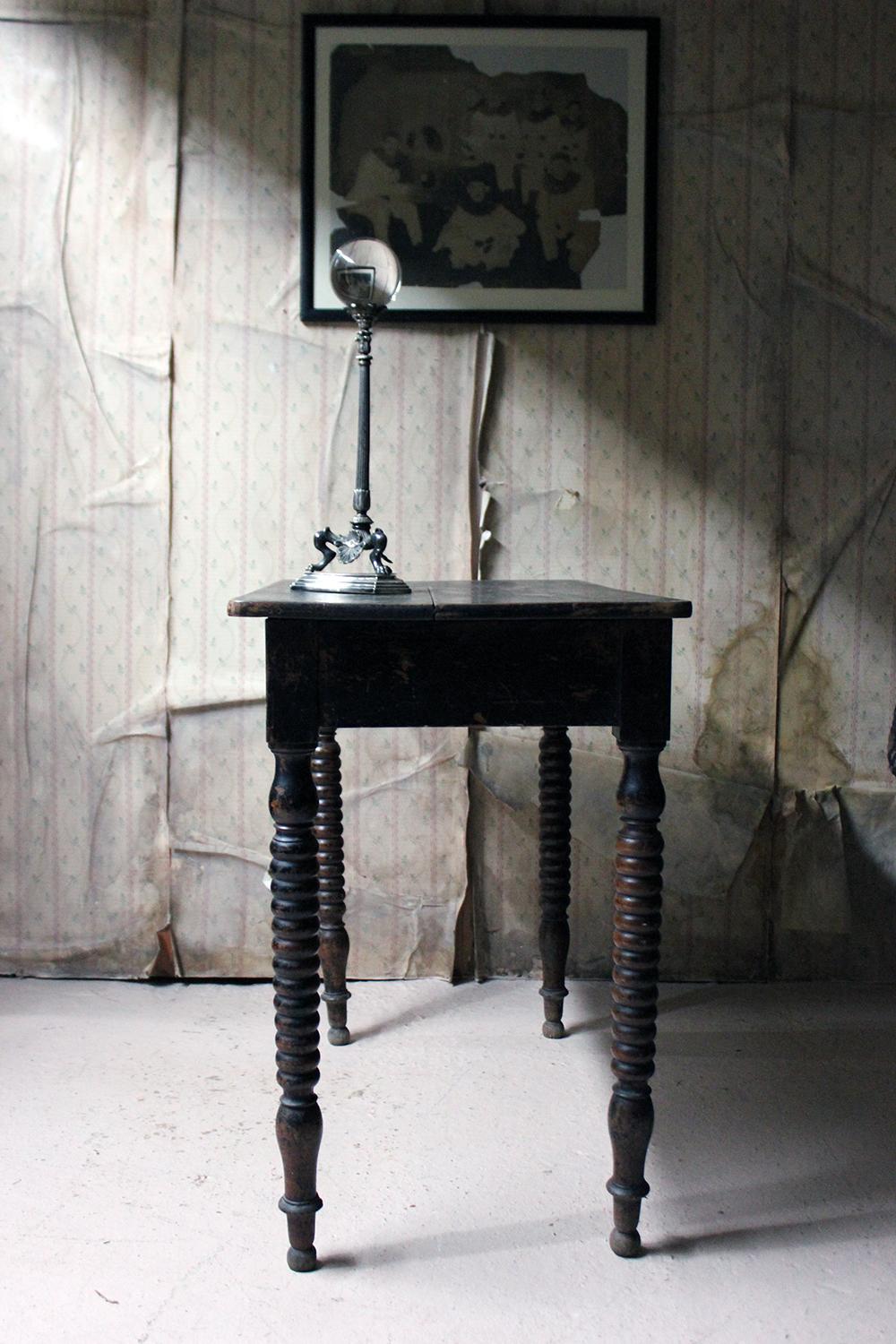 Mid-19th Century English Black Painted Fruitwood Side Table, circa 1840 8