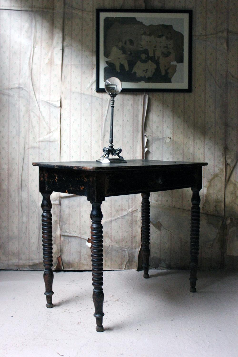 Mid-19th Century English Black Painted Fruitwood Side Table, circa 1840 9