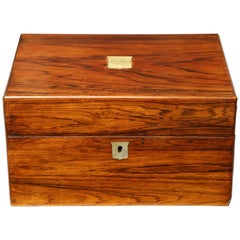 Mid-19th Century English Box with Secret Drawer and Mother-of-Pearl Mounts